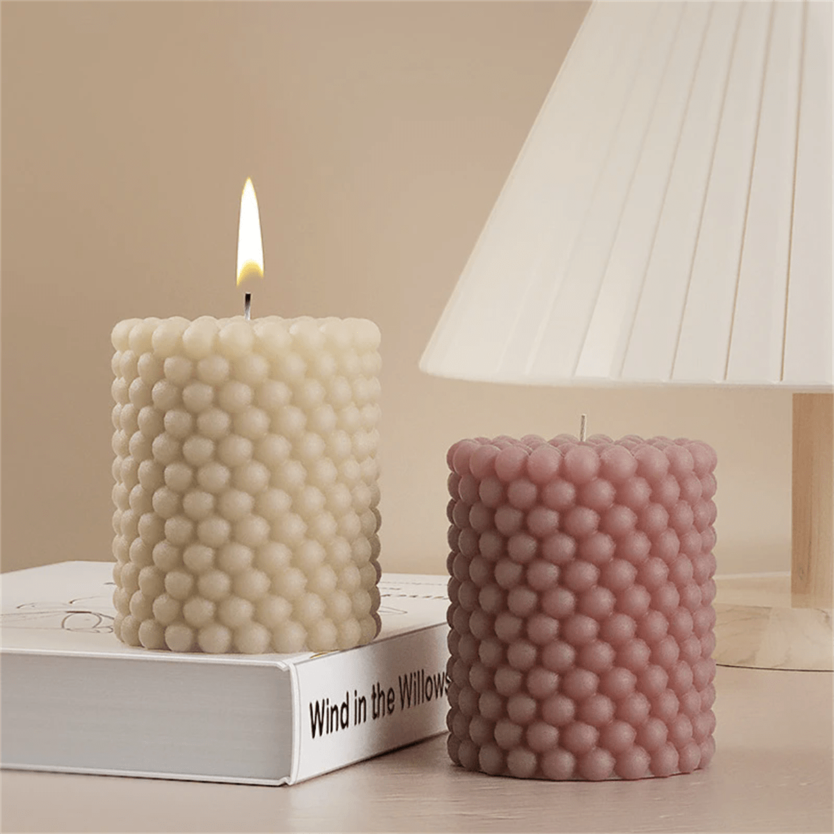 3D Silicone Candle Mold Cylindrical Bubble Round Ball Scented Aromatherapy Plaster Candle Mould DIY Cake Handmade Making Mold