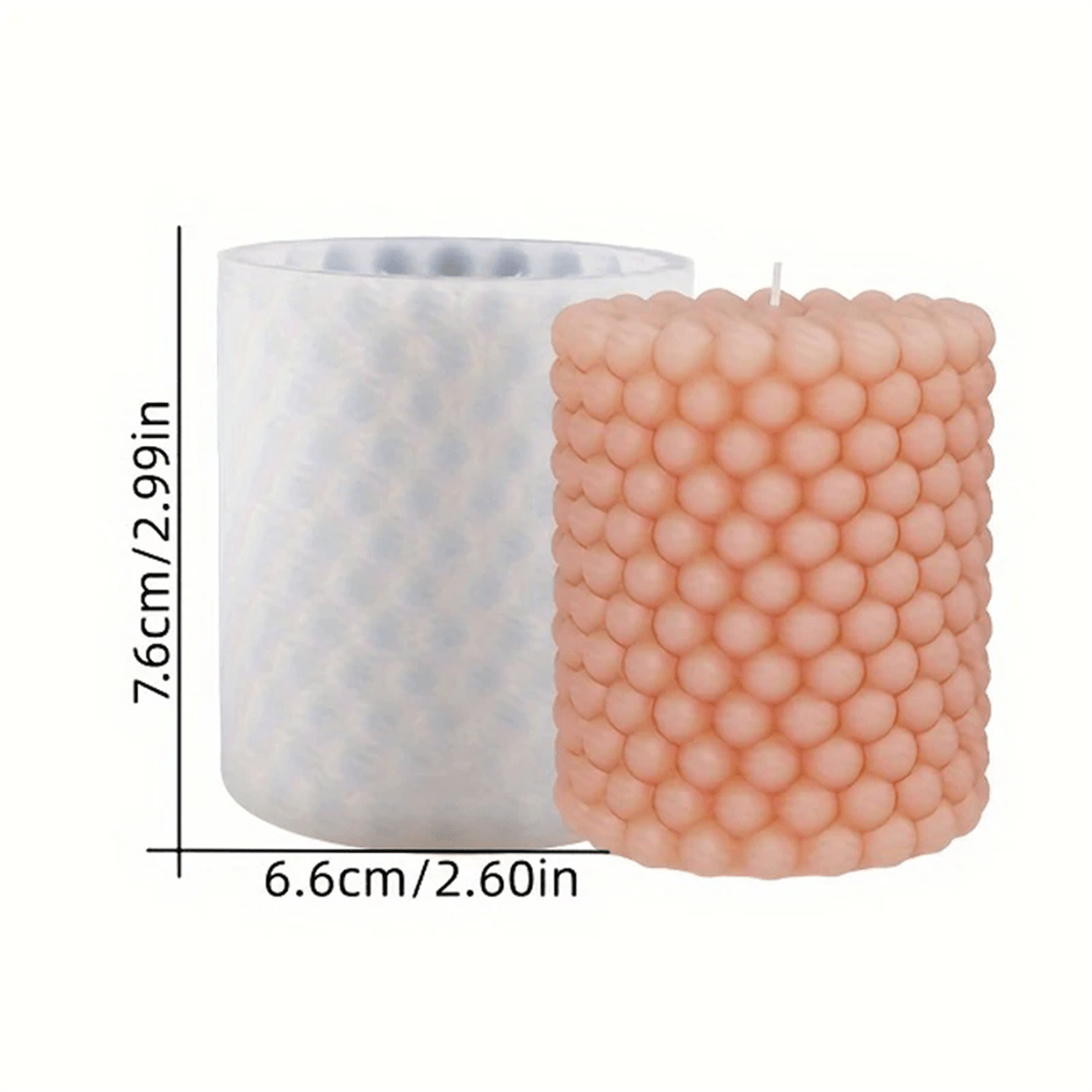 3D Silicone Candle Mold Cylindrical Bubble Round Ball Scented Aromatherapy Plaster Candle Mould DIY Cake Handmade Making Mold