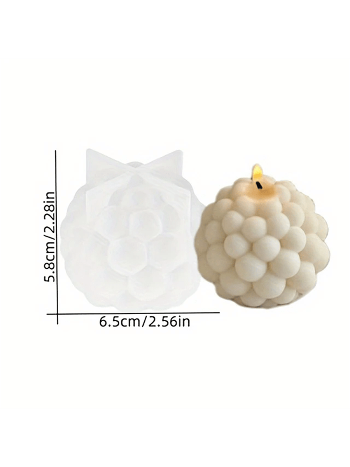 3D Silicone Candle Mold Cylindrical Bubble Round Ball Scented Aromatherapy Plaster Candle Mould DIY Cake Handmade Making Mold