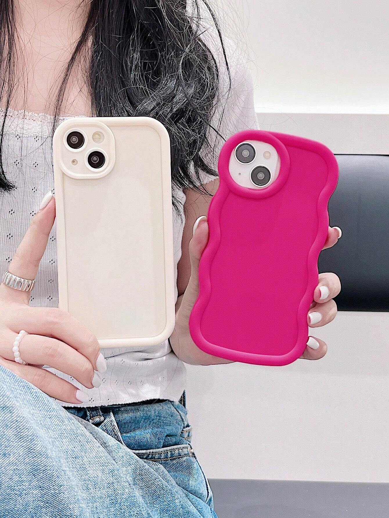 Basic Phone Cases Solid Color Phone Case, Simple Phone Case, Silicone Phone Case, Fashionable Phone Case, Black White Pink Phone Case Compatible With Iphone 16, IPhone 16 Pro Max, IPhone 16 Pro, IPhone 16 Plus, IPhone Samsung Galaxy