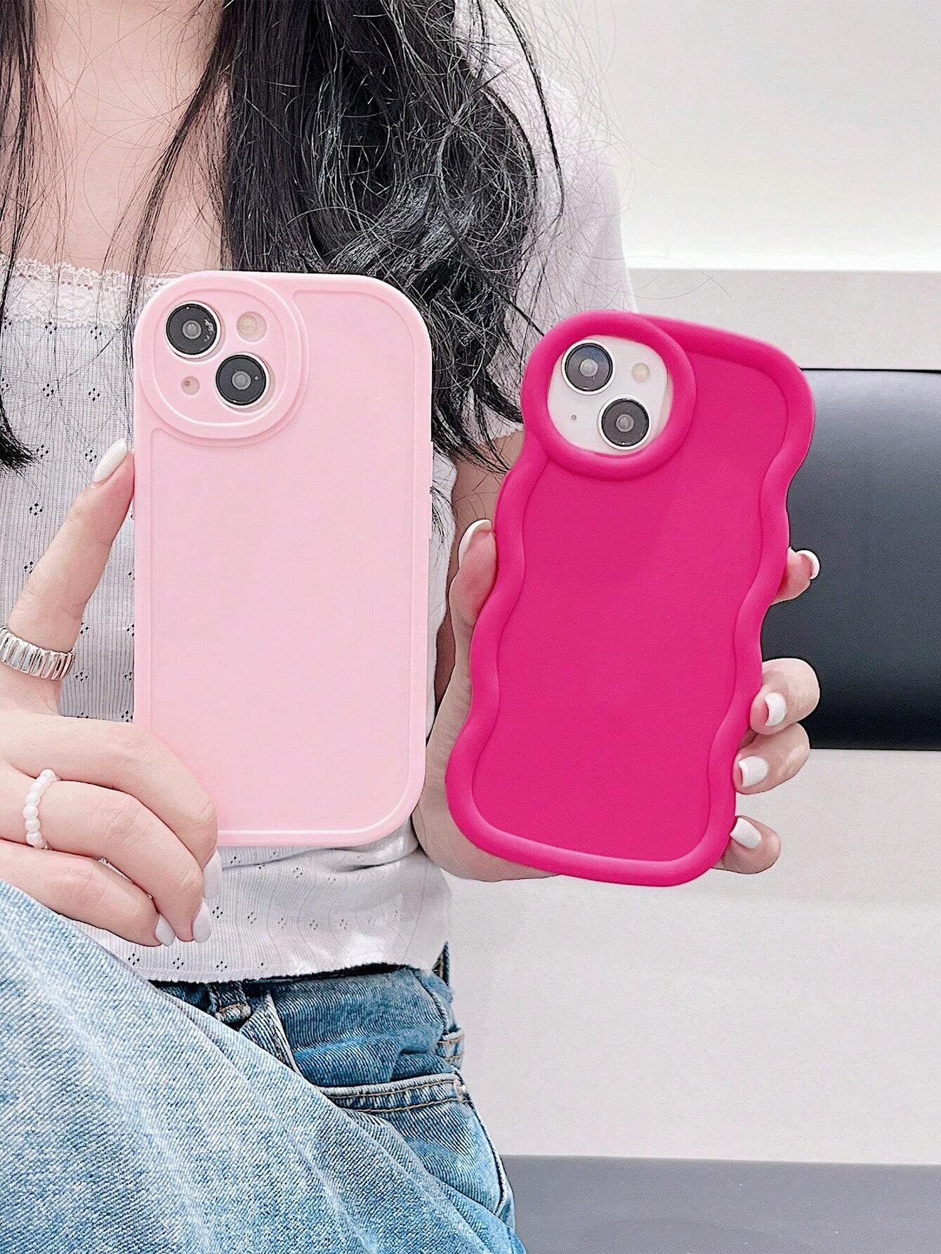 Basic Phone Cases Solid Color Phone Case, Simple Phone Case, Silicone Phone Case, Fashionable Phone Case, Black White Pink Phone Case Compatible With Iphone 16, IPhone 16 Pro Max, IPhone 16 Pro, IPhone 16 Plus, IPhone Samsung Galaxy