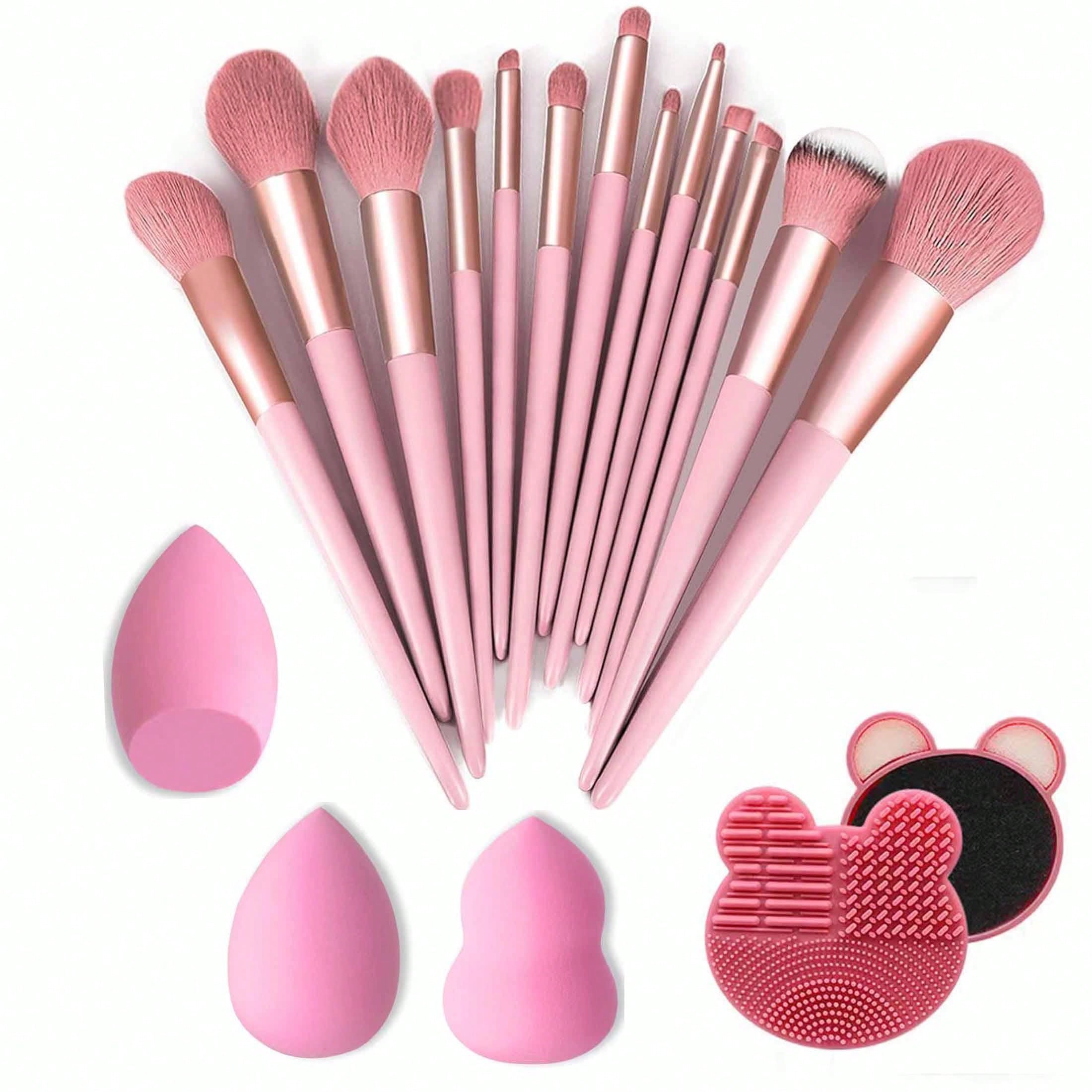 Makeup Brush 13pcs Brushes Set3pcs Cosmetic Makeup Sponge1pcs Makeup Brush Cleaning Box Beauty Tool Eyeshadow Blush Professional Brushes