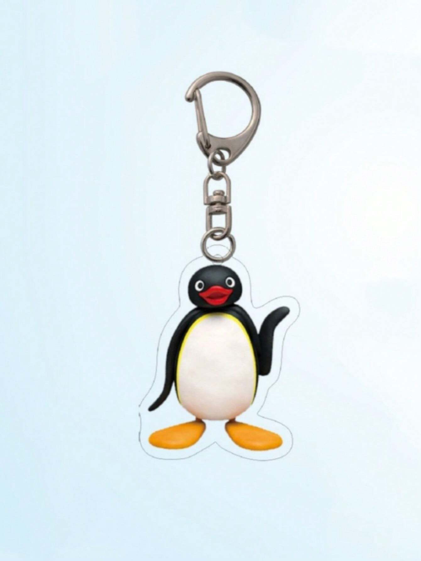 1pc Unisex Cute Cartoon Penguin Keychain, Pingu Acrylic Pendant For Couples, Friends, Backpack, Keys