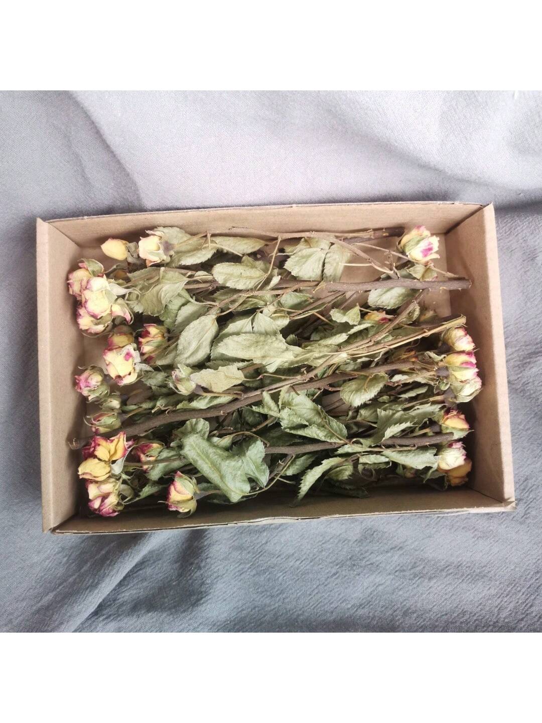 100pcs Diy Dried Flower Bag Natural Rose/Babybreath/Eucalyptus/Lover Grass /Lagurus/Bunny Tails Bulk Lavender Daisy Preserved Dried Flower Material Package Heads For Decoration