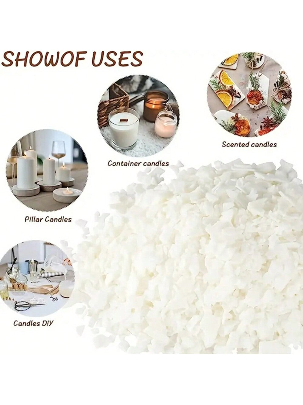 500/1000g White Soy Wax, For DIY Aromatherapy Candle Making Materials