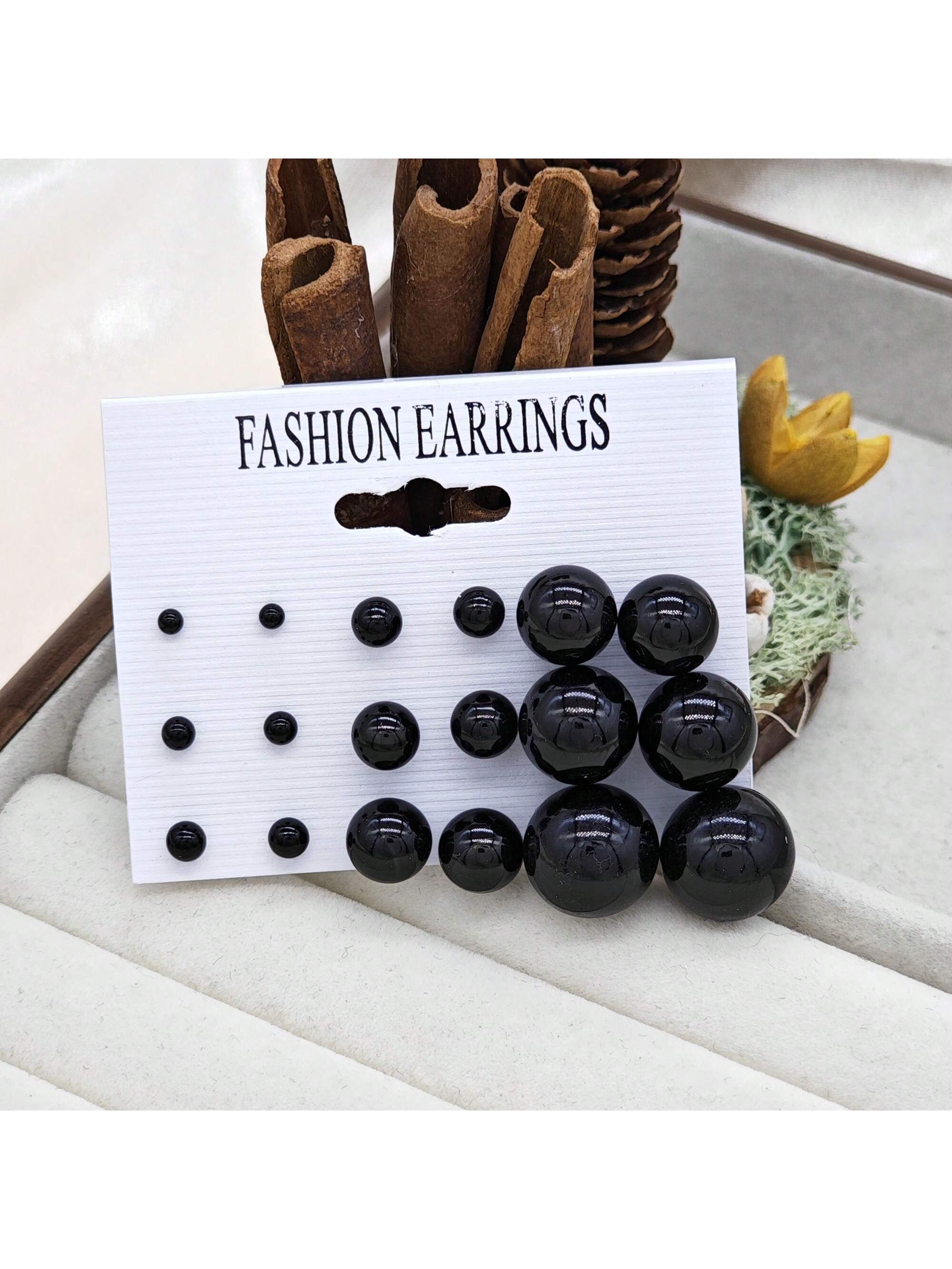 24pcs Cross-Border European And Korean Style Simple And Classic Pearl Earrings Set For Women