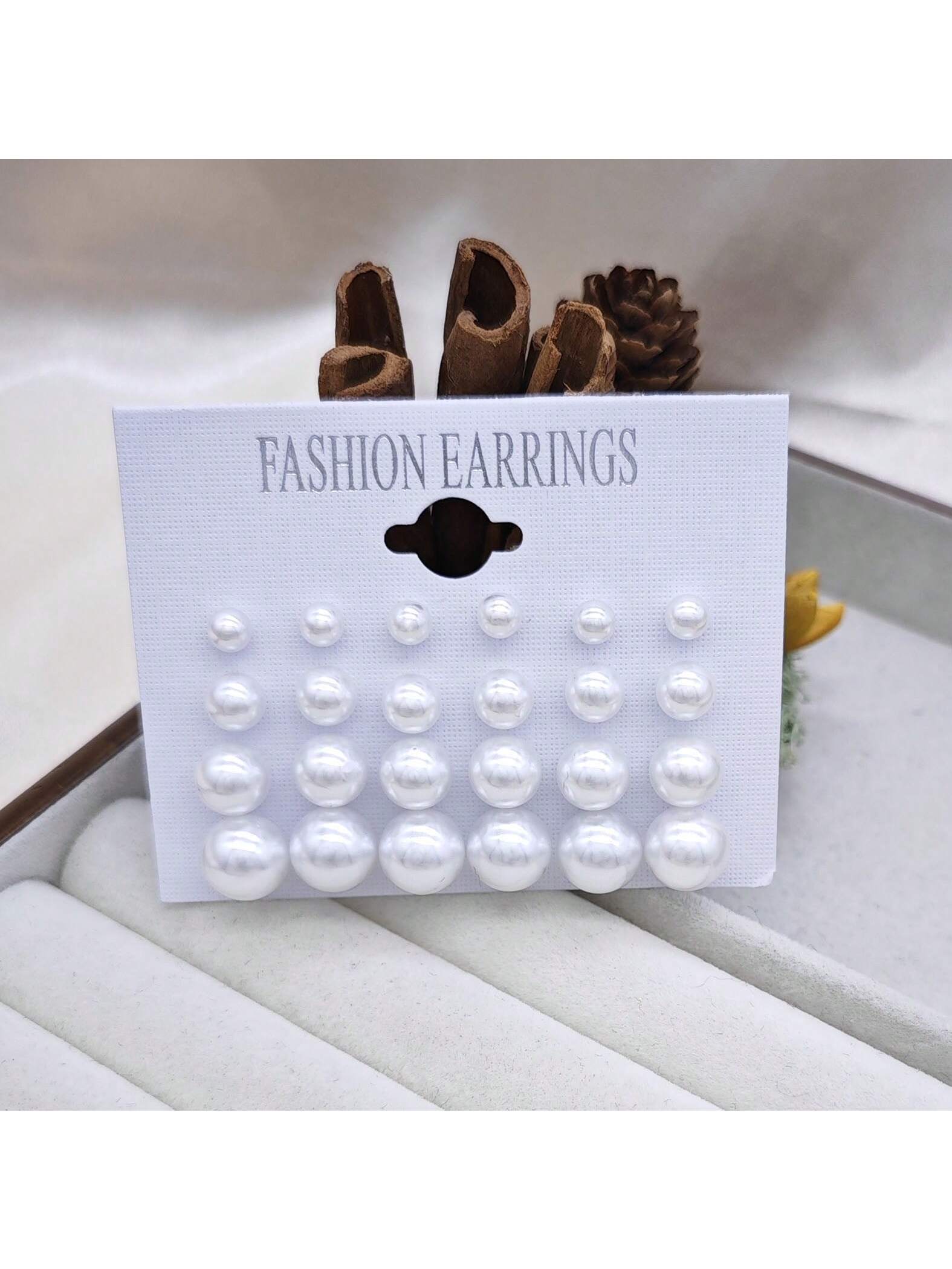 24pcs Cross-Border European And Korean Style Simple And Classic Pearl Earrings Set For Women