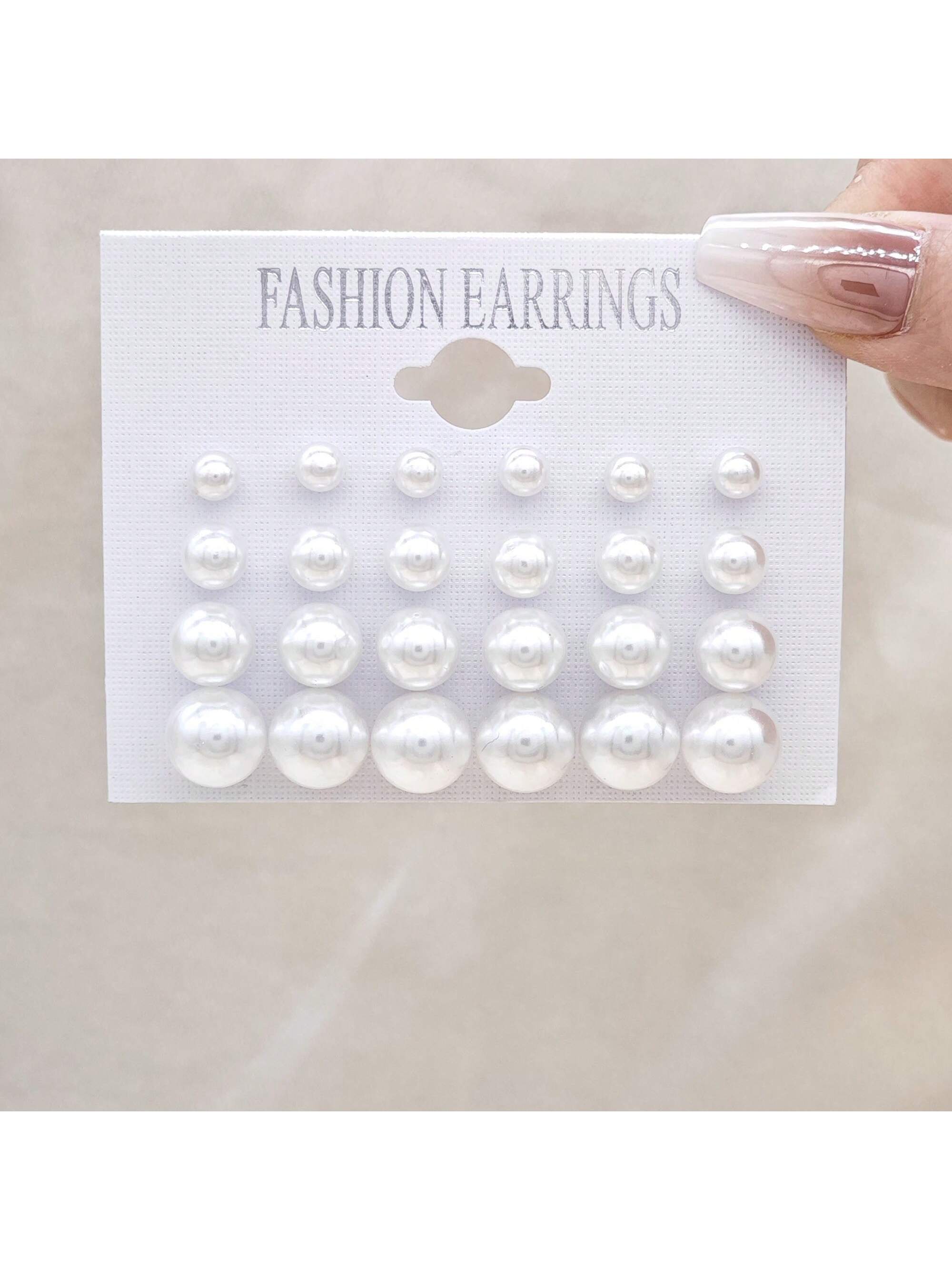 24pcs Cross-Border European And Korean Style Simple And Classic Pearl Earrings Set For Women