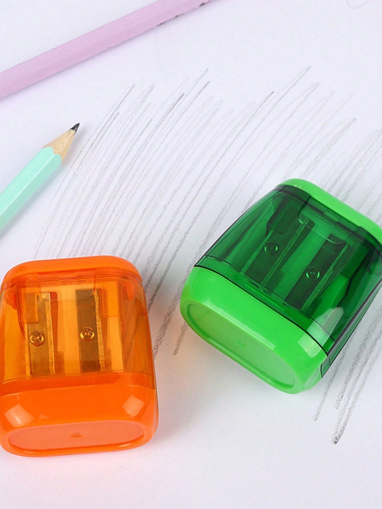 4PCS Manual Pencil Sharpeners - Double Hole Compact Handheld Design For Kids, Students, Classrooms & Home Offices(Random Color)