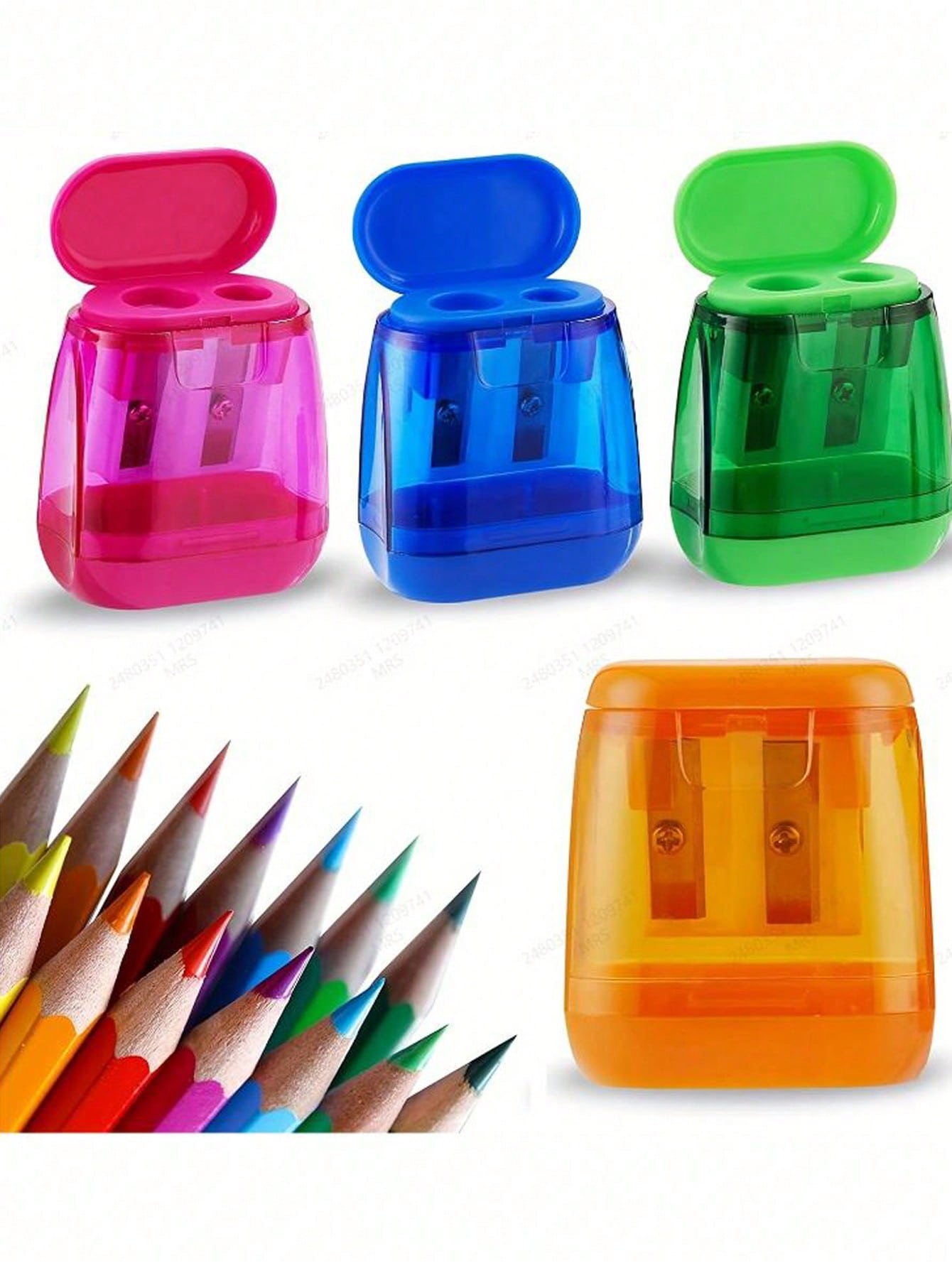 4PCS Manual Pencil Sharpeners - Double Hole Compact Handheld Design For Kids, Students, Classrooms & Home Offices(Random Color)