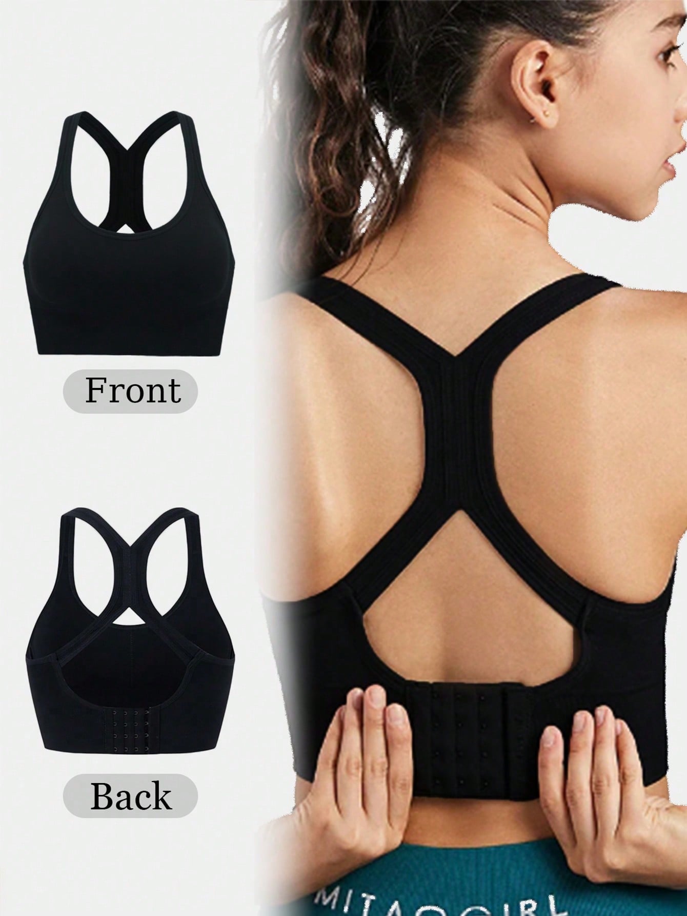 3PCS Sports Bra For Women Gym Lingerie Sexy Crop Top Woman Push Up Bras Back Closure Seamless High Impact Sports Bra Yoga Fitness Top Female Underwear Sportswear Bralette