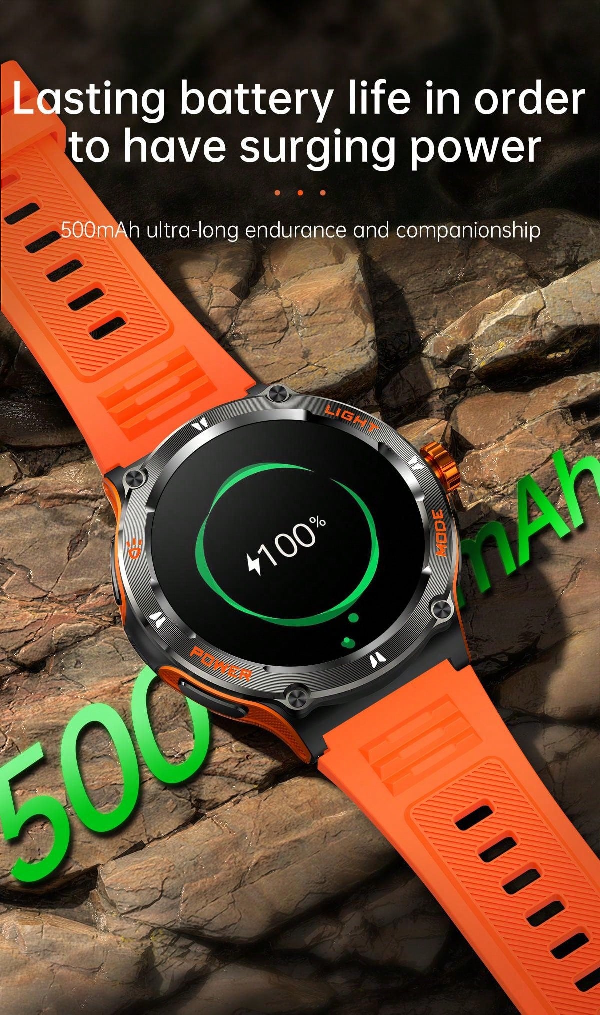 GUHUAVMI 1pc GUHUAVMI Outdoor Sports Smart Watch (Answer/Make Calls) For Men&Women, 1.53'' 360*360 HD Screen Watch With Wireless Call, Message Push, Weather, LED Flashlight, Compass, Sleep Monitoring, 100  Sport Modes Fitness Watch With Blood Pressure/Ox