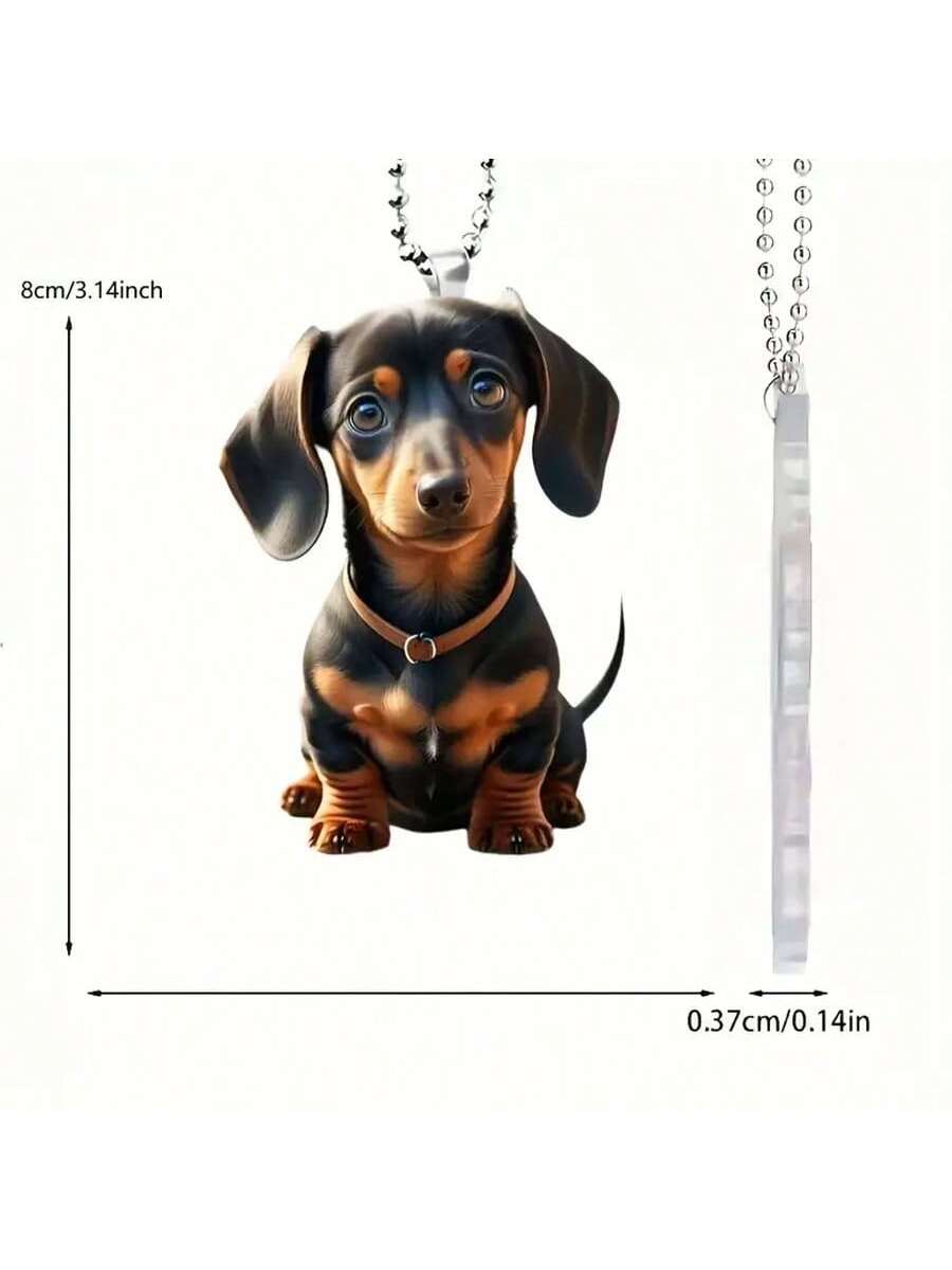 1pc Adorable 2D Acrylic Cute Dog Pendant - Car Rearview Mirror Charm & Keychain - Perfect Home & Holiday Decor AccessoryChristmas Pendant