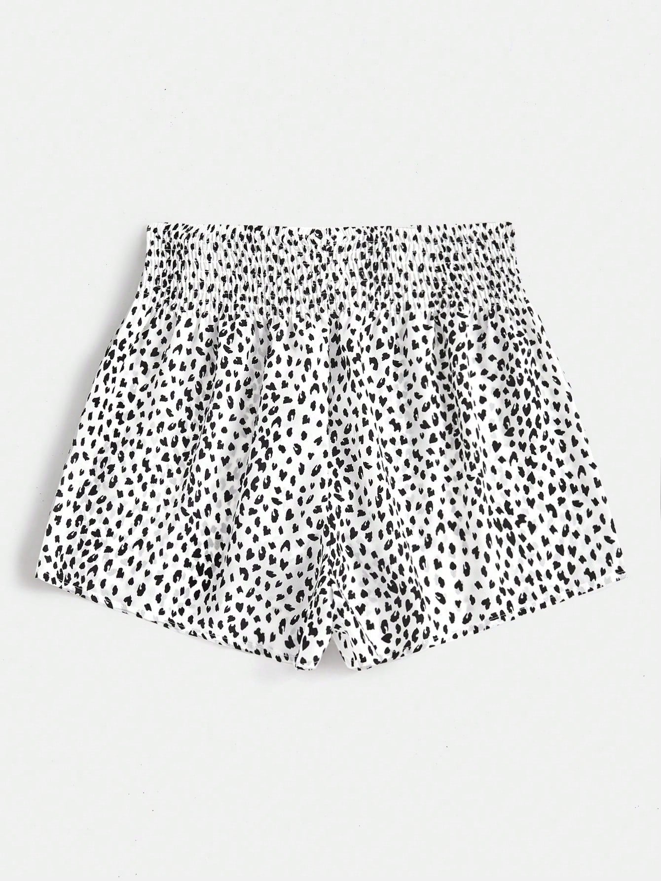 VCAY Allover Print Paperbag Waist Shorts