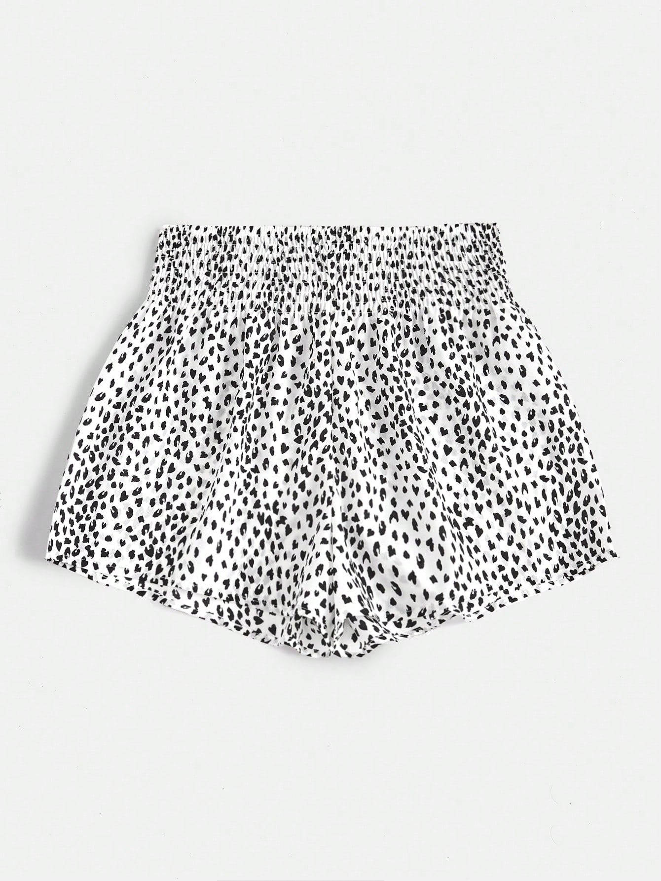 VCAY Allover Print Paperbag Waist Shorts