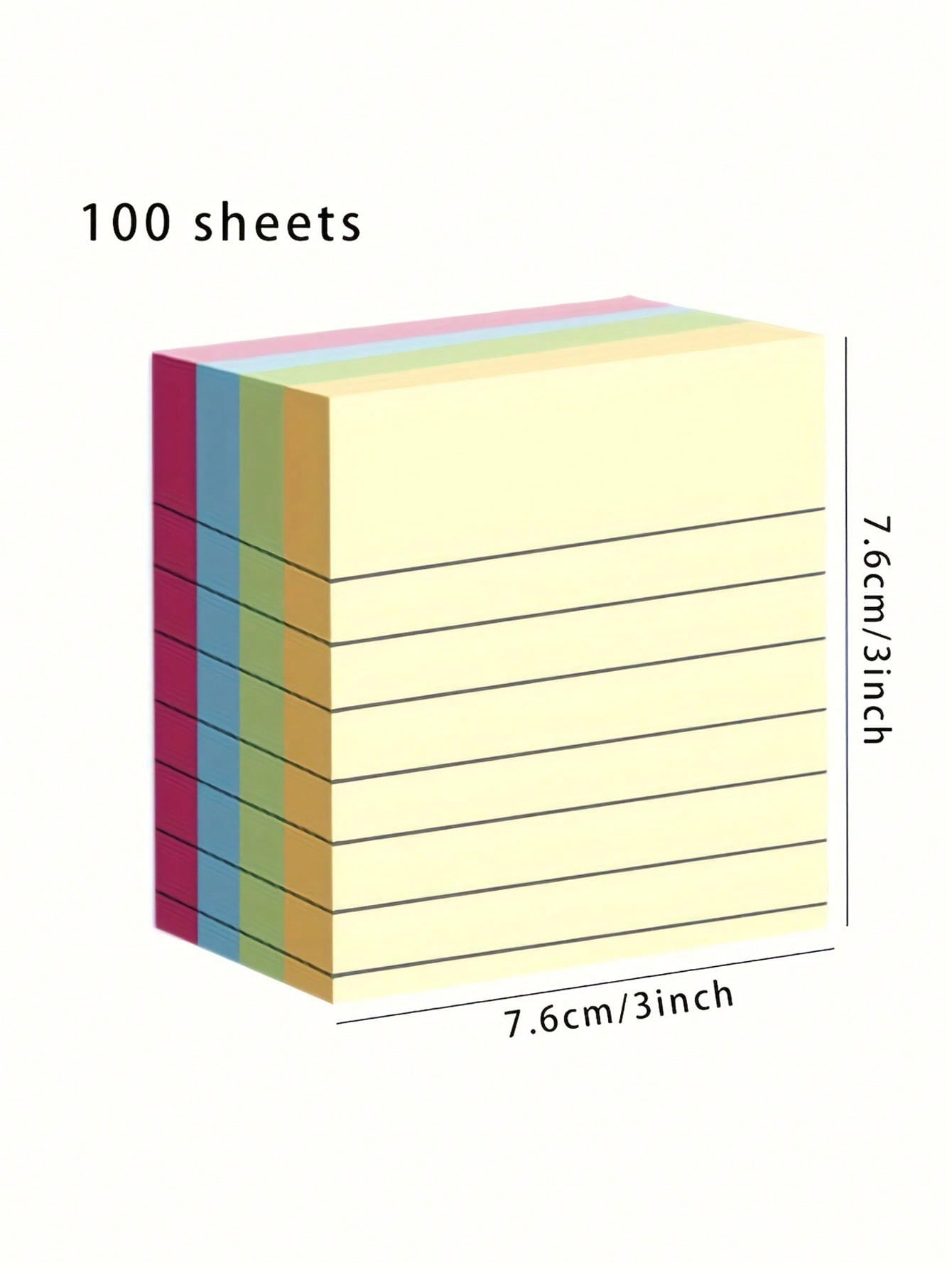 1 Set Of 100 Sheets Sticky Notes - Bright 4-Color Combination, Easy To Use, Efficient For Taking Notes And Organizing - Ideal Choice For Students, Office And Home