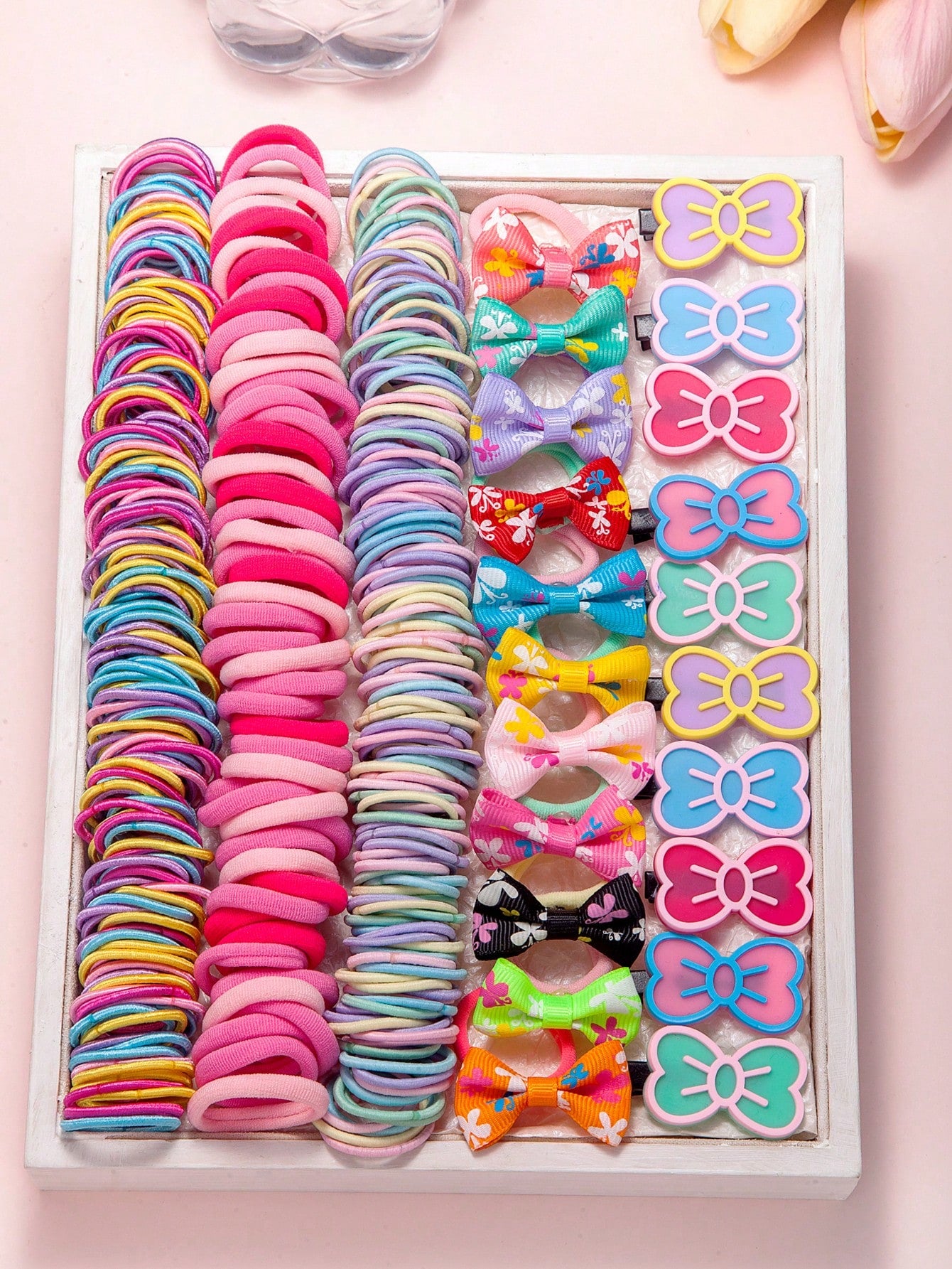 267pcs Kids Girls Multicolor Hair Scrunchies, Bow Hair Clips, Rabbit Ears Headbands, Hair Ties, Cute Hair Accessories Set