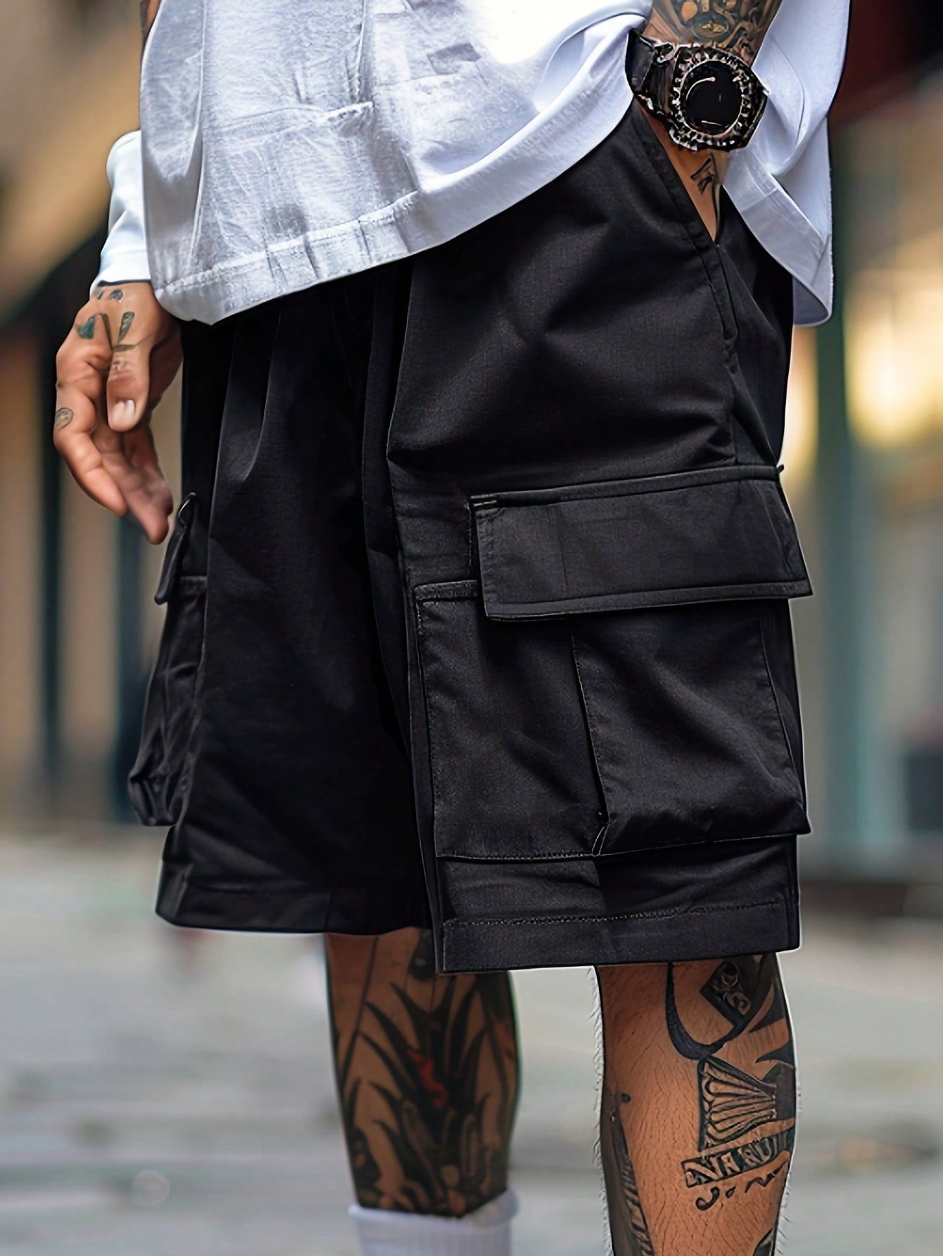 Men's Fashion Cargo Shorts Are Loose