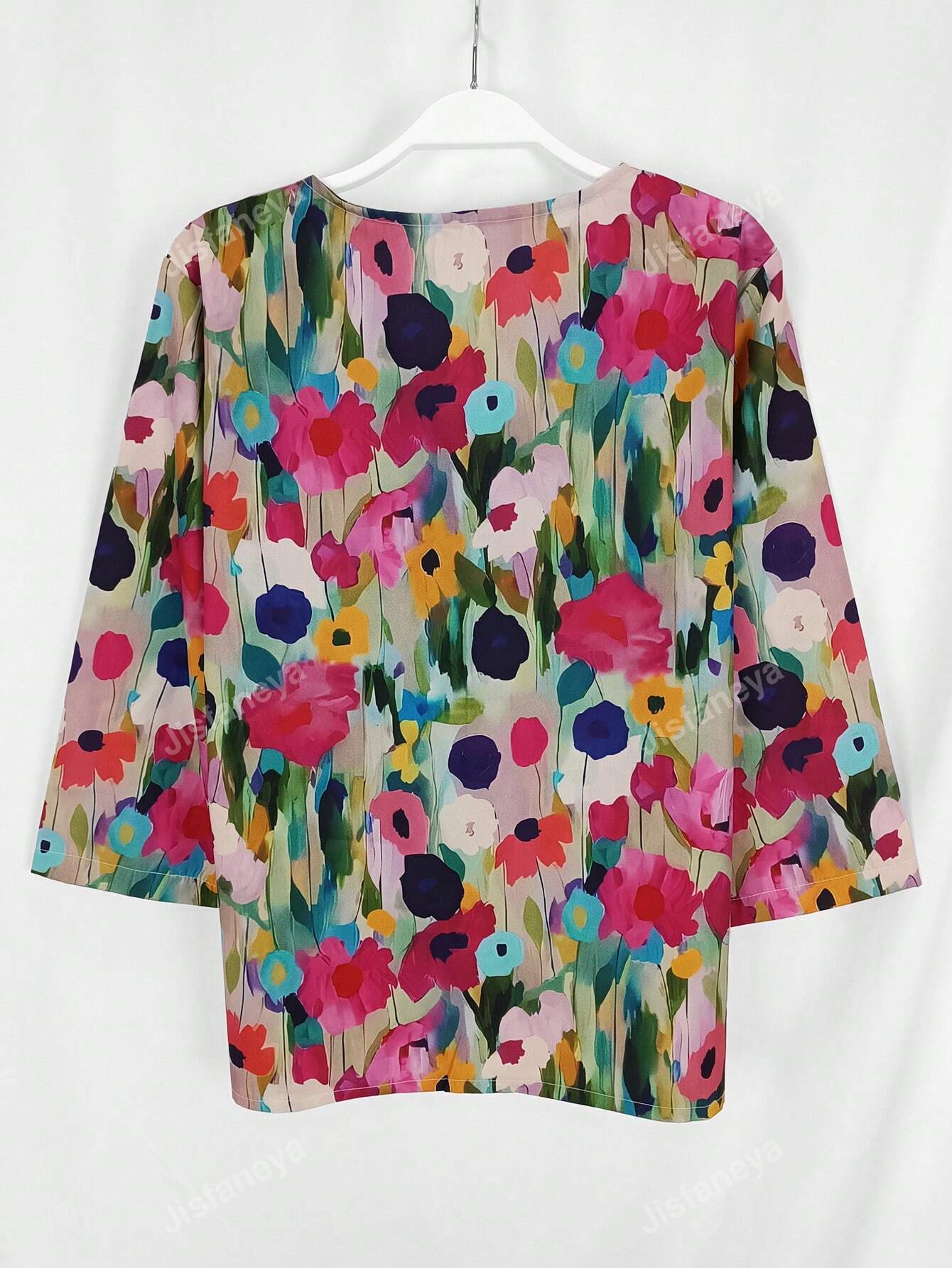 Women's Casual Flower Print Shirt (Non-Positioned Print)