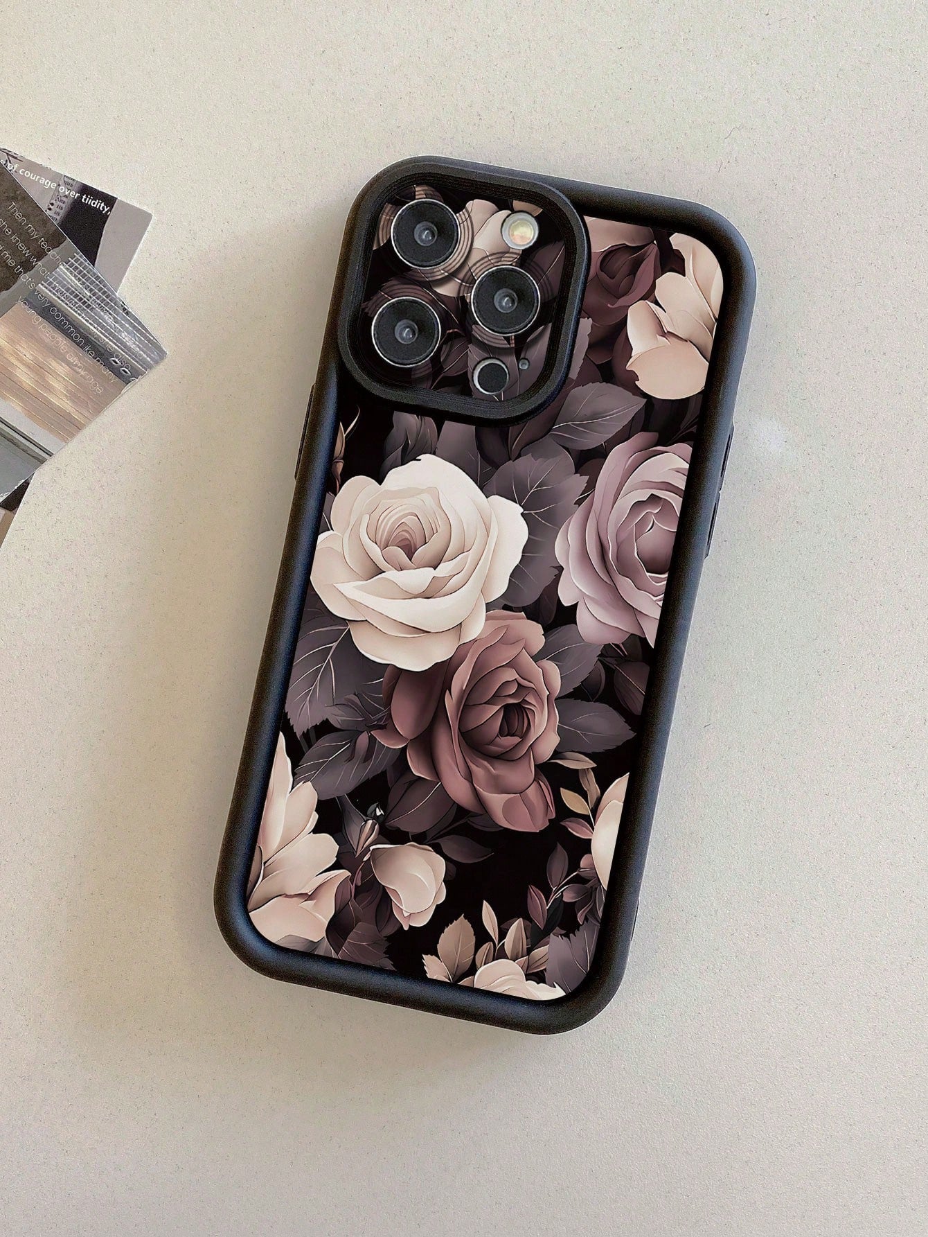 Summer Daisy 1pc Peony Flower Pattern Shockproof Phone Case With Camera Protection Hole Design, Compatible With IPhone 11 Pro Max/12 Pro Max/13 Pro Max/14 Pro Max/15 Pro Max/IPhone 16 Plus/IPhone 16 Pro Max, Redmi, OPPO/Realme, VIVO, Infinix, Honor, MOTO