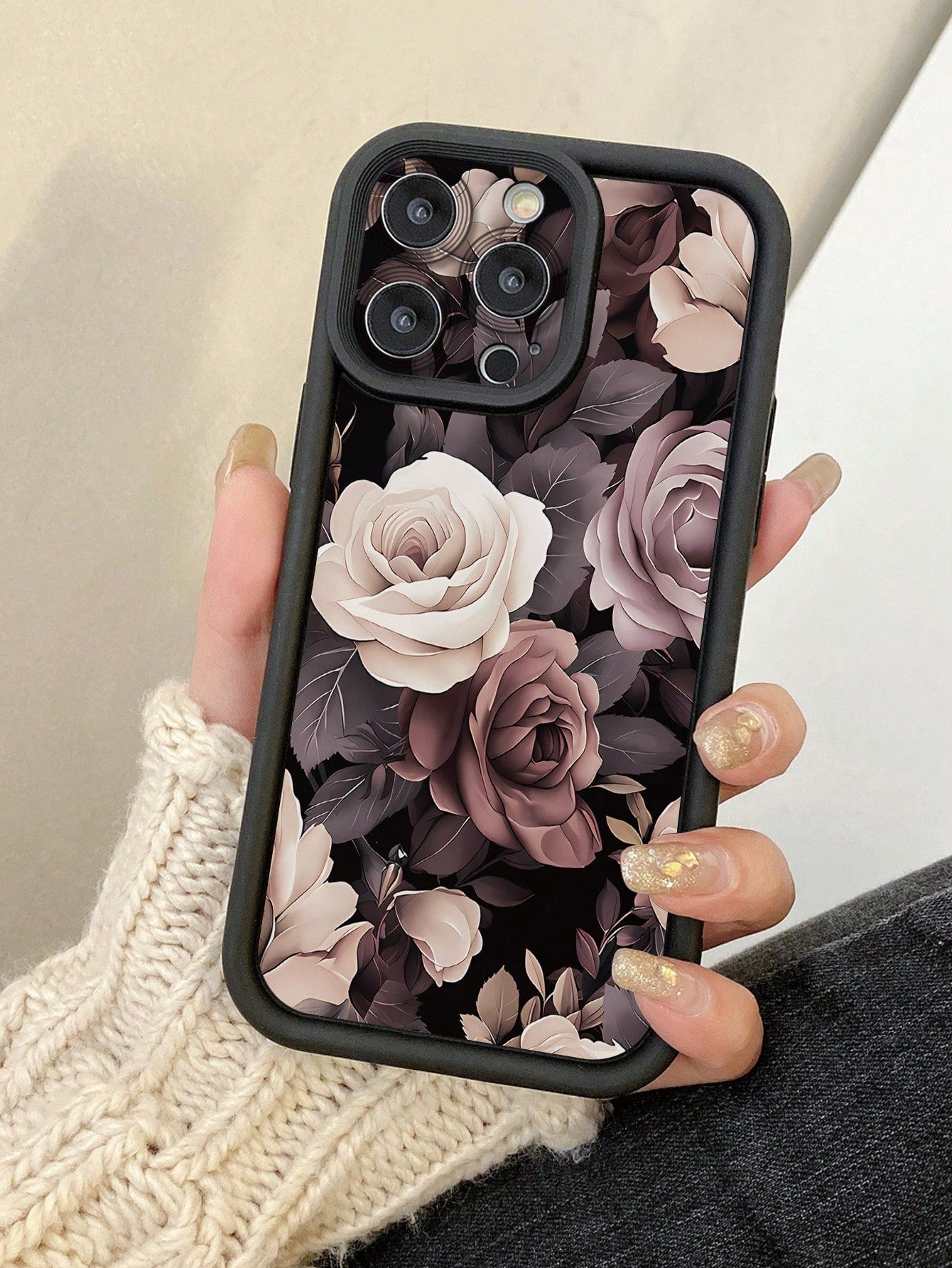 Summer Daisy 1pc Peony Flower Pattern Shockproof Phone Case With Camera Protection Hole Design, Compatible With IPhone 11 Pro Max/12 Pro Max/13 Pro Max/14 Pro Max/15 Pro Max/IPhone 16 Plus/IPhone 16 Pro Max, Redmi, OPPO/Realme, VIVO, Infinix, Honor, MOTO