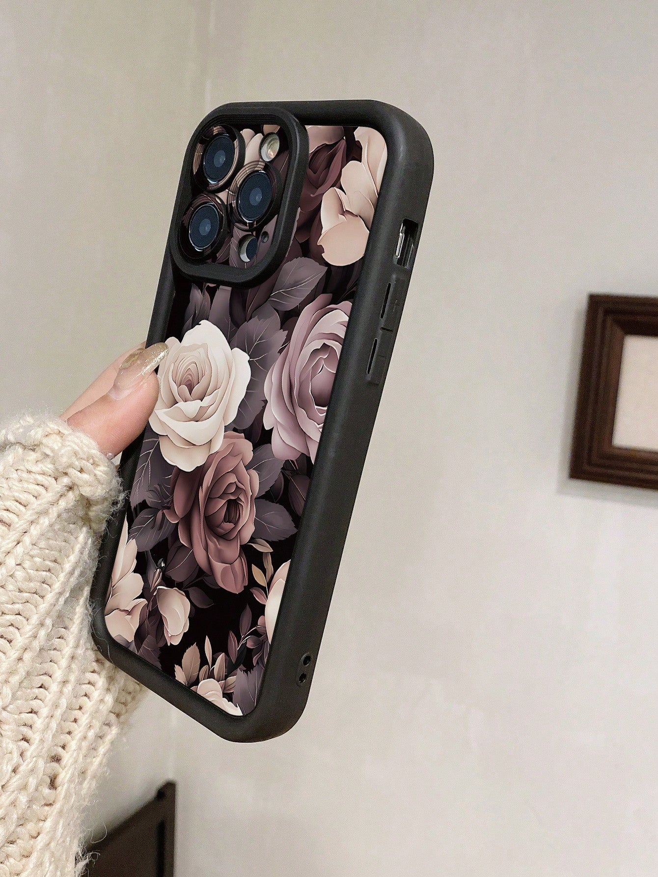 Summer Daisy 1pc Peony Flower Pattern Shockproof Phone Case With Camera Protection Hole Design, Compatible With IPhone 11 Pro Max/12 Pro Max/13 Pro Max/14 Pro Max/15 Pro Max/IPhone 16 Plus/IPhone 16 Pro Max, Redmi, OPPO/Realme, VIVO, Infinix, Honor, MOTO