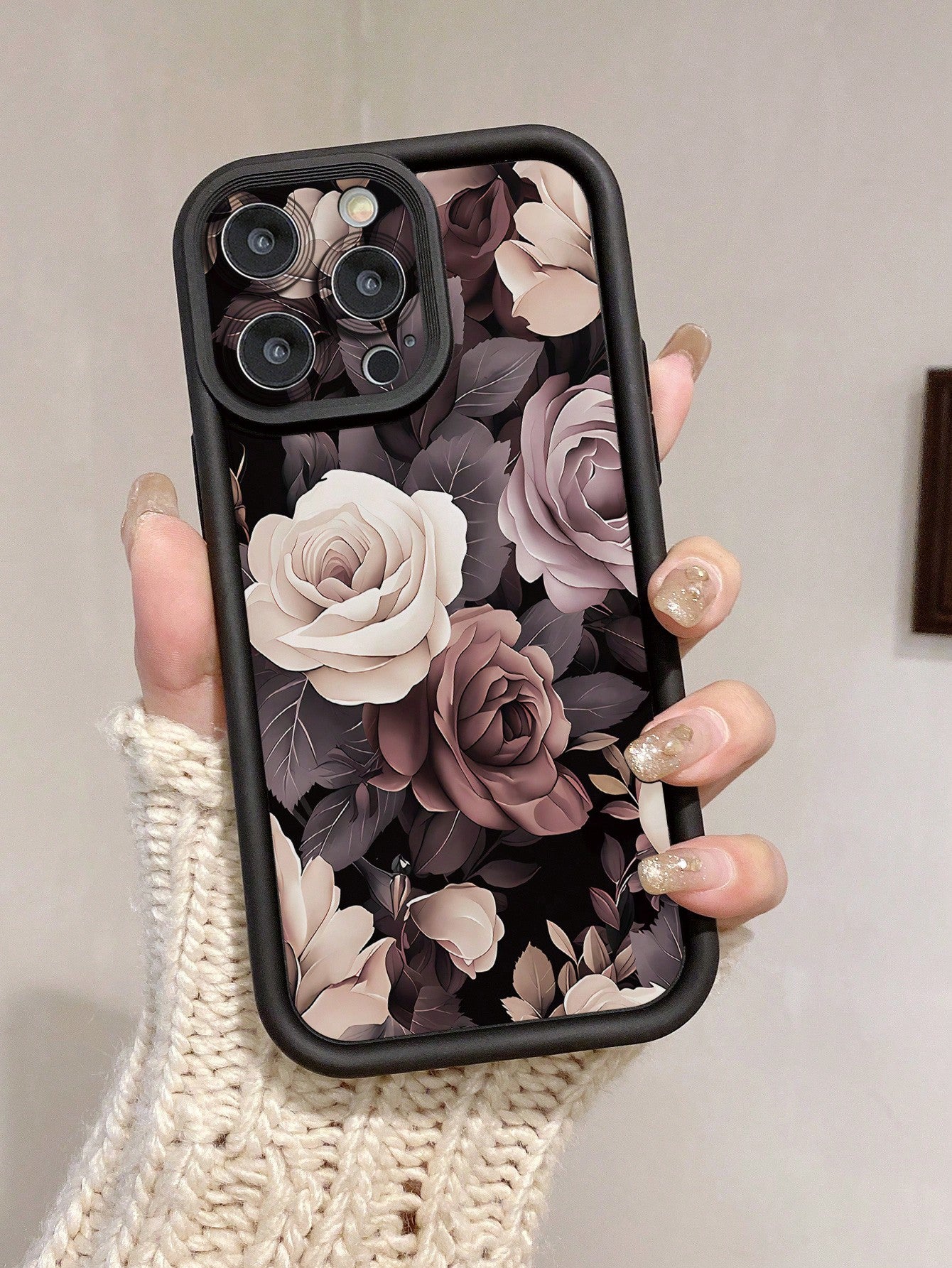 Summer Daisy 1pc Peony Flower Pattern Shockproof Phone Case With Camera Protection Hole Design, Compatible With IPhone 11 Pro Max/12 Pro Max/13 Pro Max/14 Pro Max/15 Pro Max/IPhone 16 Plus/IPhone 16 Pro Max, Redmi, OPPO/Realme, VIVO, Infinix, Honor, MOTO