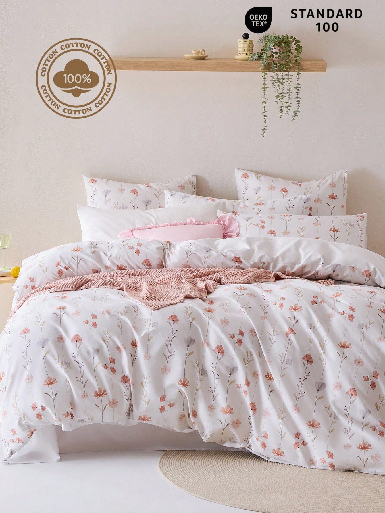 3pcs/set Floral Print Duvet Cover Set(1 Duvet Cover