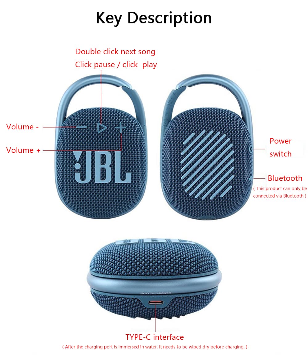 JBL CLIP 4 Bluetooth Speakers IP67 Waterproof/10 Hours Of Playtime Outdoor Travel Portable Mini Wireless Speaker Original JBL