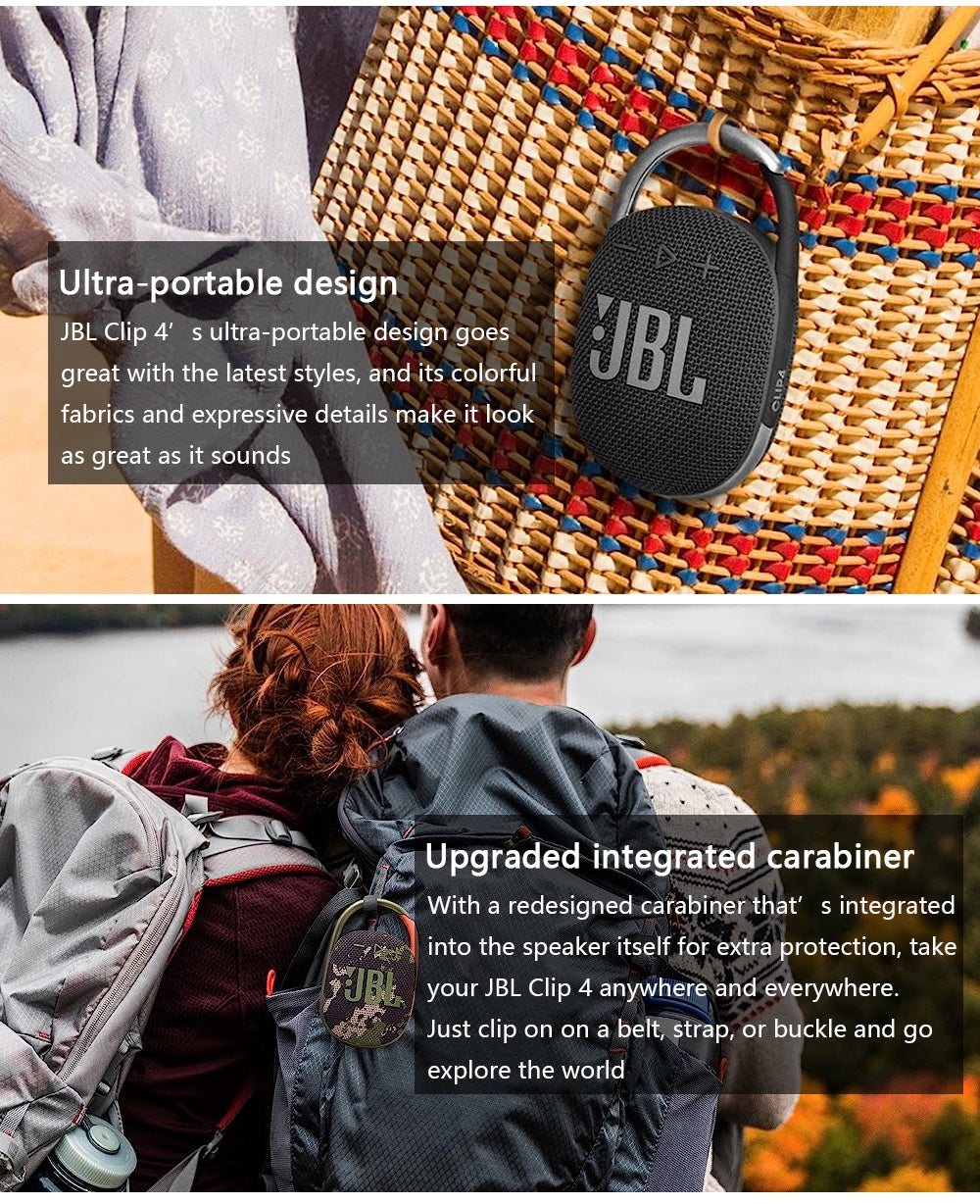 JBL CLIP 4 Bluetooth Speakers IP67 Waterproof/10 Hours Of Playtime Outdoor Travel Portable Mini Wireless Speaker Original JBL