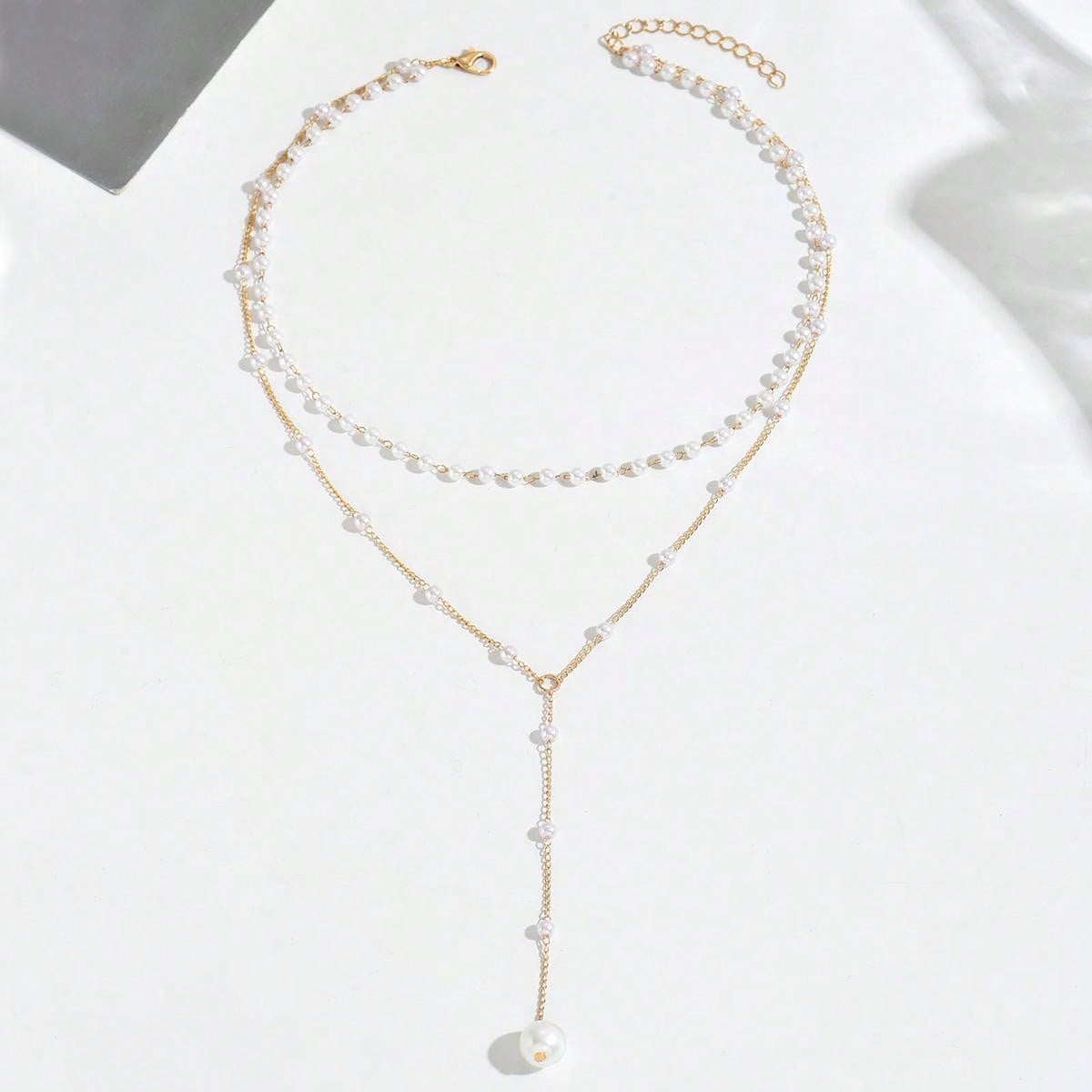 1 Fashionable And Elegant Y-Shaped Design Multi-Layered Necklace Suitable For Women's Daily Wear