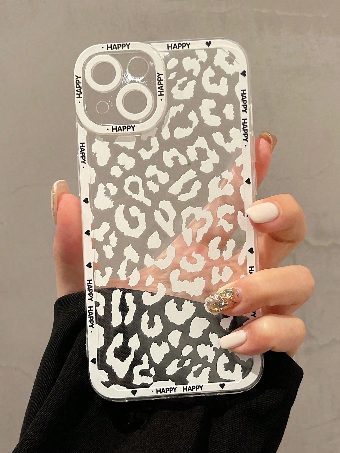 1pc Black Leopard Print Pattern Silicone Shockproof Phone Case For Apple IPhone 16, 15, 14, 13, 12, 11 Pro Max