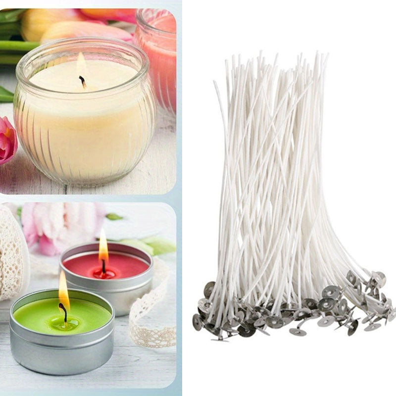 100pcs Pre-Waxed Candle Wicks - Smokeless, Pure Core for DIY Candle Making & Party Supplies