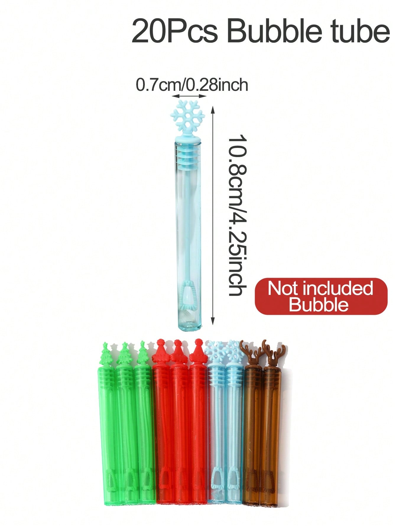 10/20pcs Christmas Bubble Wands, Mini Bubble Wands Bulk For Christmas, Christmas Toys Gift For Party Supplies Classroom Rewards Sock Fillers Gifts, 4 Style,Christmas