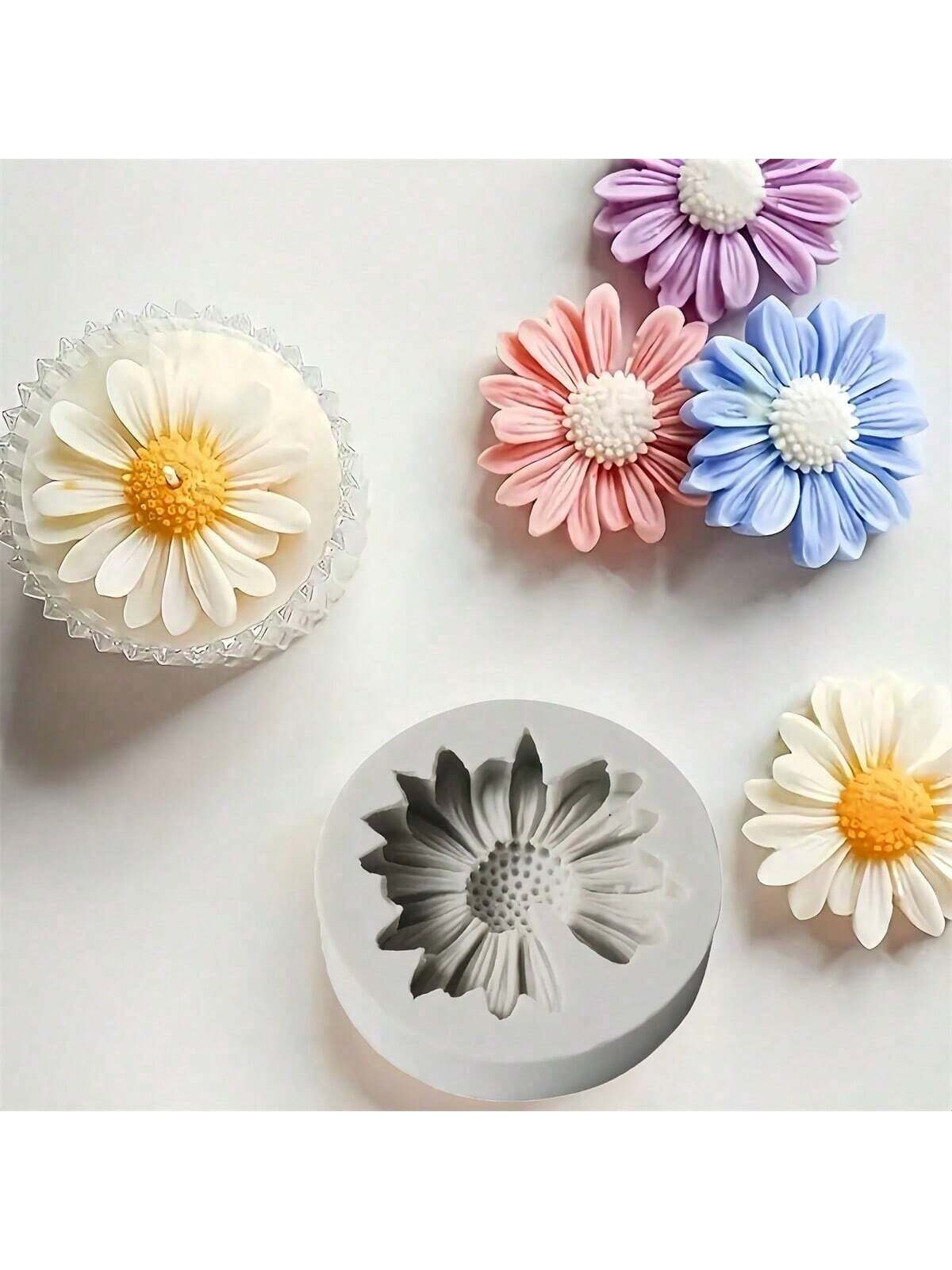 1pc Large Daisy Shaped Silicone Mold, DIY Candle Making, Wax Melts, Plaster Craft Decor