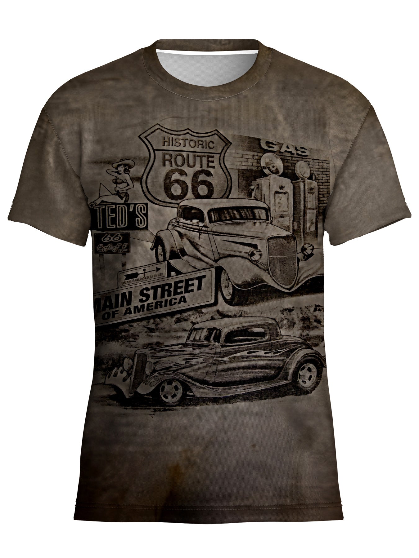 Men's Car Graphic Print T-shirt, Short Sleeve Crew Neck Tee, Men's Clothing For Summer Outdoor