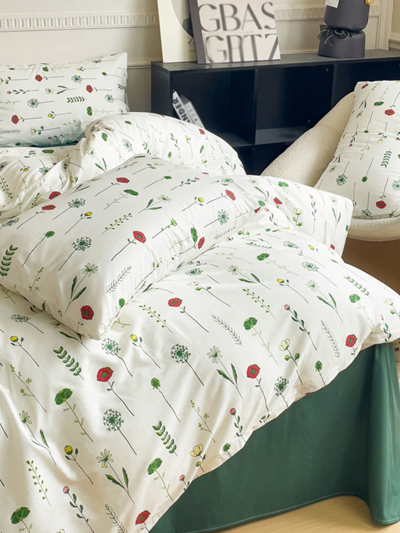 3pcs Comfortable And Cute Floral Printed Bedding Set For Girls, All Seasons