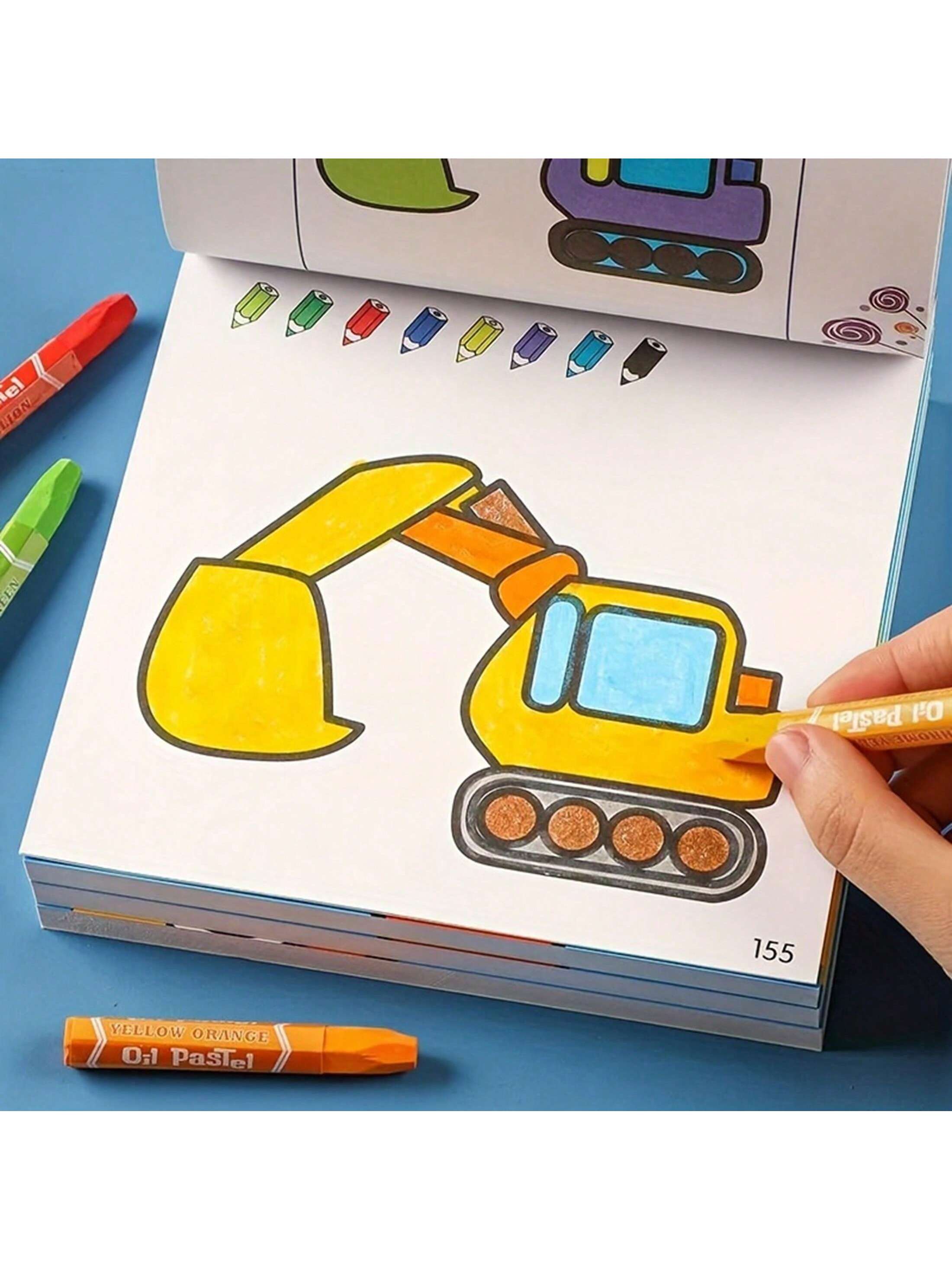 1pc Educational Picture Book With Vehicles, Animals, Vegetables, Children's Coloring Drawing Book (Random Style)