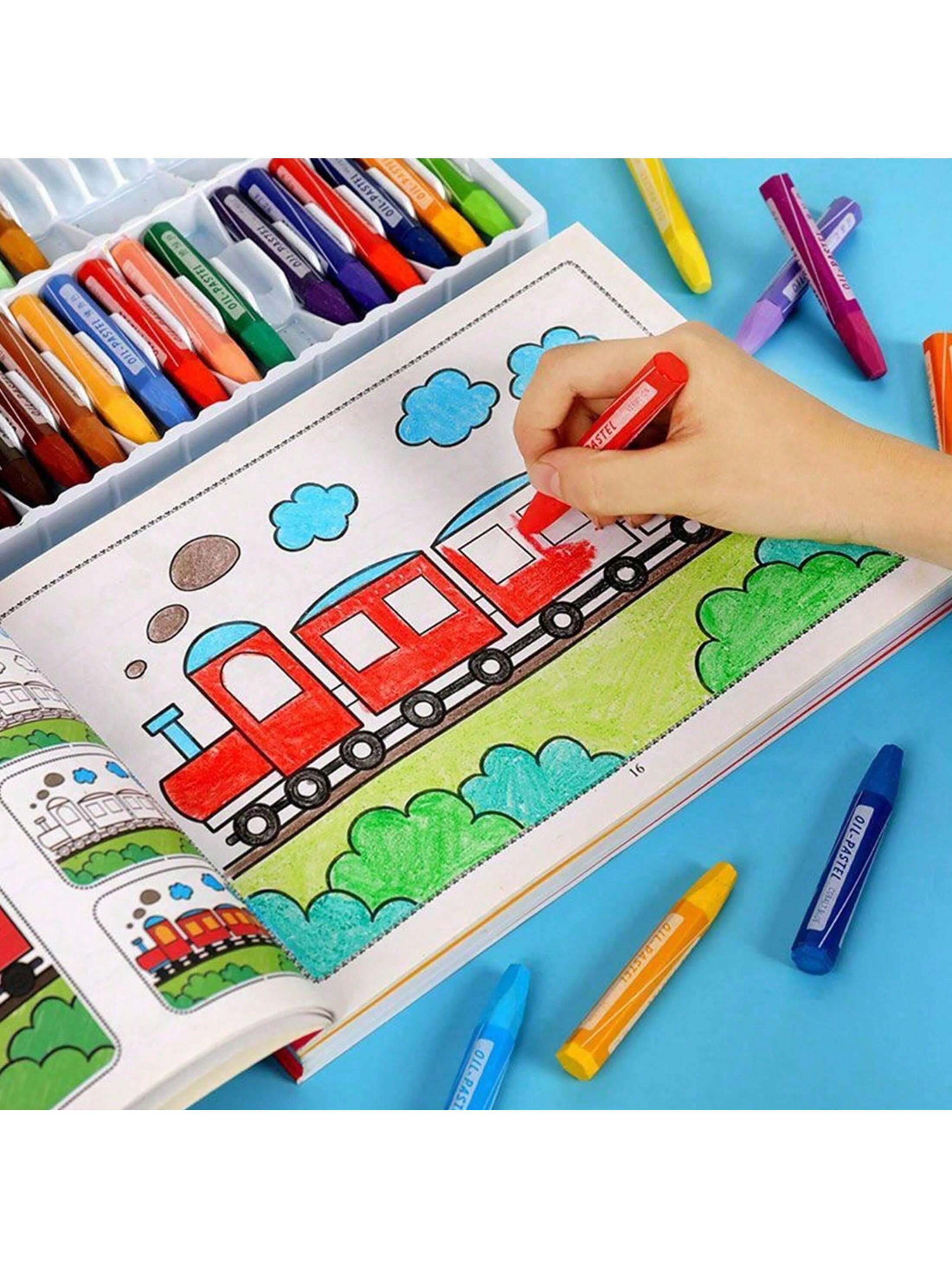 1pc Educational Picture Book With Vehicles, Animals, Vegetables, Children's Coloring Drawing Book (Random Style)