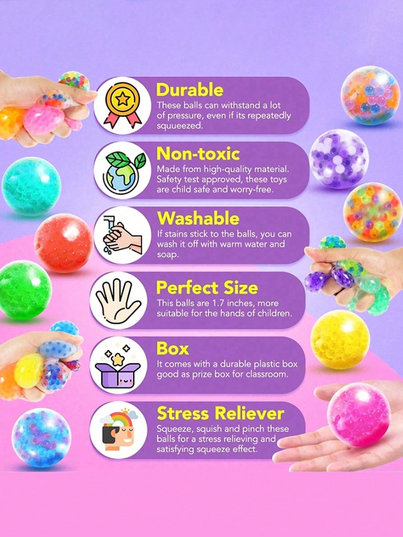 12pcs Stress Balls,Soft