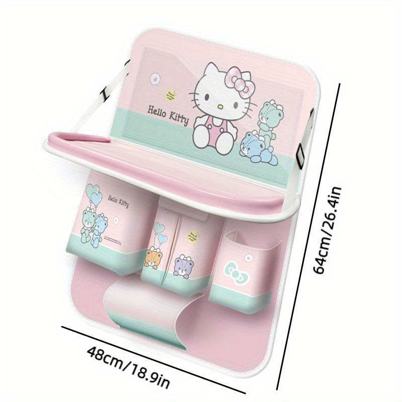 Sanrio Car Seat Back Storage Bag, Auto Mounted, Multifunctional, Anti-Dirt Protection Pad, Desk Paper Towel Holder, Car Accessories