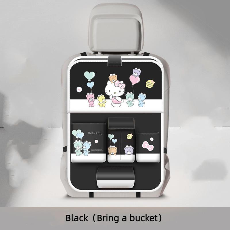 Sanrio Car Seat Back Storage Bag, Auto Mounted, Multifunctional, Anti-Dirt Protection Pad, Desk Paper Towel Holder, Car Accessories