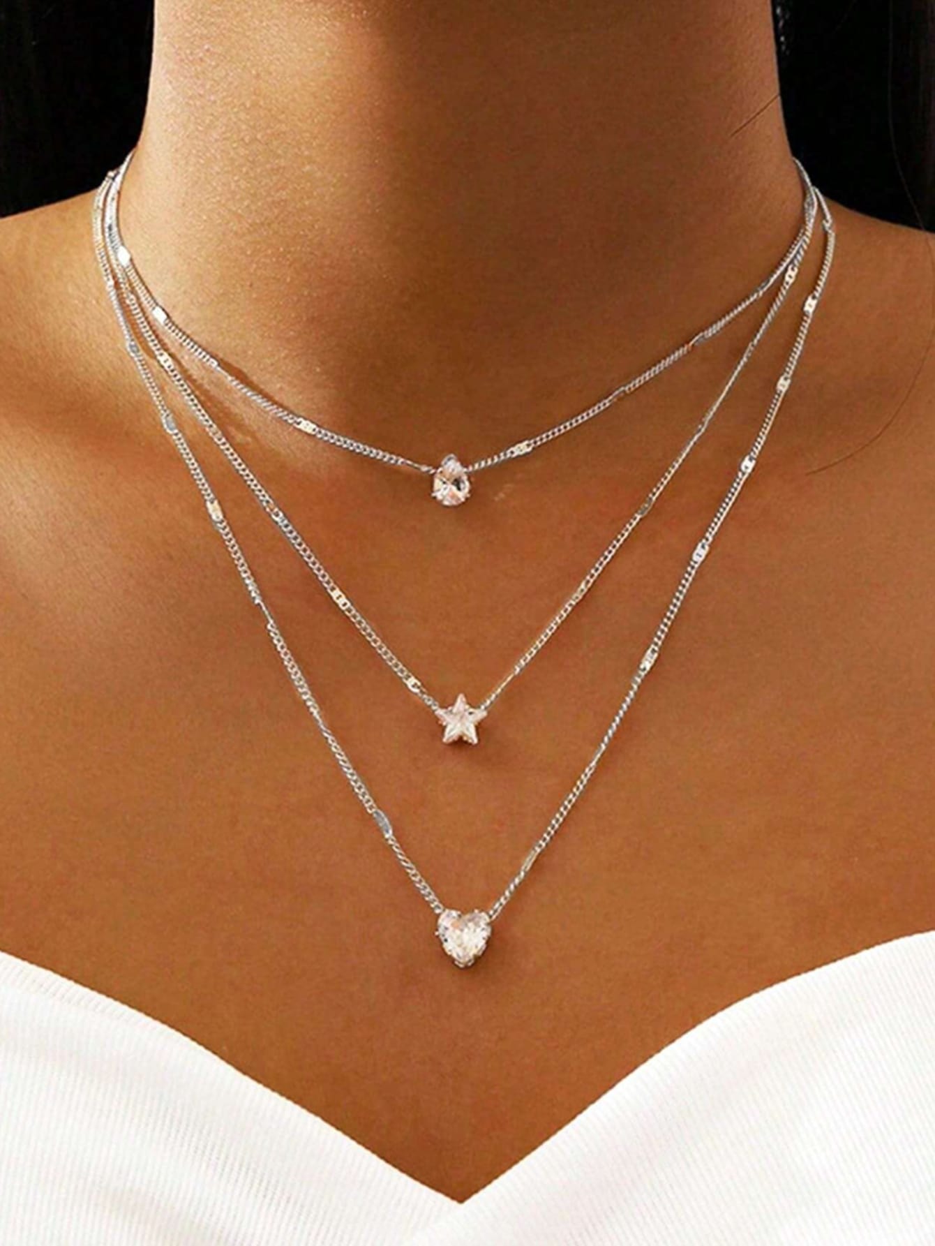 3pcs/2pcs/1pc Fashion Minimalist Faux Pearl Butterfly Cross Multi-Layer Necklace Set For Women, Suitable For Date, Party, Vacation, Daily Wear, Holiday Gift (Random Pearl Quantity)