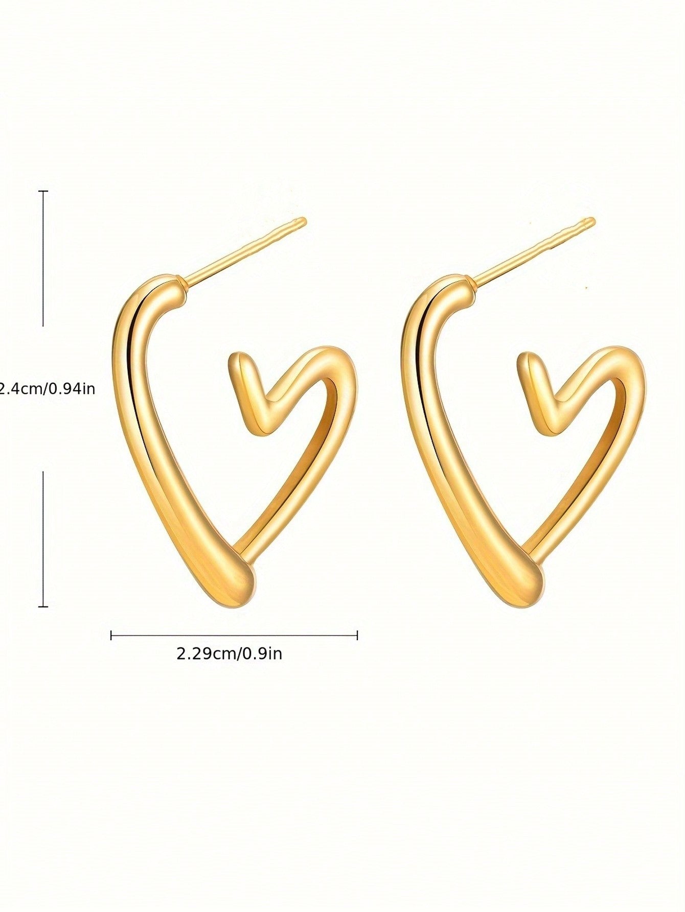 1 Pair Hollow Heart Stud Earrings Simple Women's Fashion Ear Accessories Gifts For Parties And Birthdays