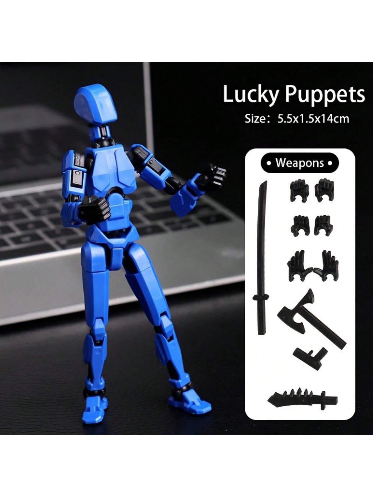 1pc, Titan 13 Action Figure -3D Printed,Multi-Jointed, Movable, Articulated Robot Dummy - High-Quality Plastic Material,Lucky 13 Collectible Figuredeadpool Suit,Brawl Stars Toys,Goku