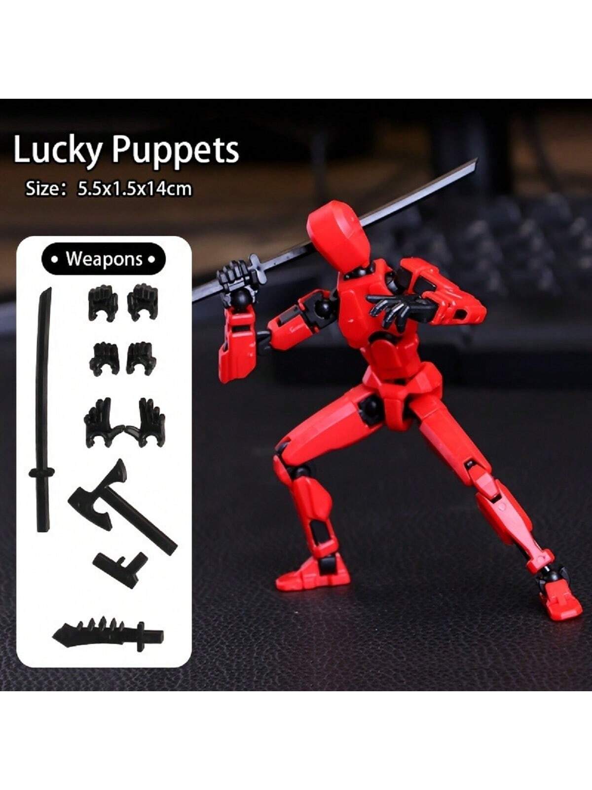 1pc, Titan 13 Action Figure -3D Printed,Multi-Jointed, Movable, Articulated Robot Dummy - High-Quality Plastic Material,Lucky 13 Collectible Figuredeadpool Suit,Brawl Stars Toys,Goku