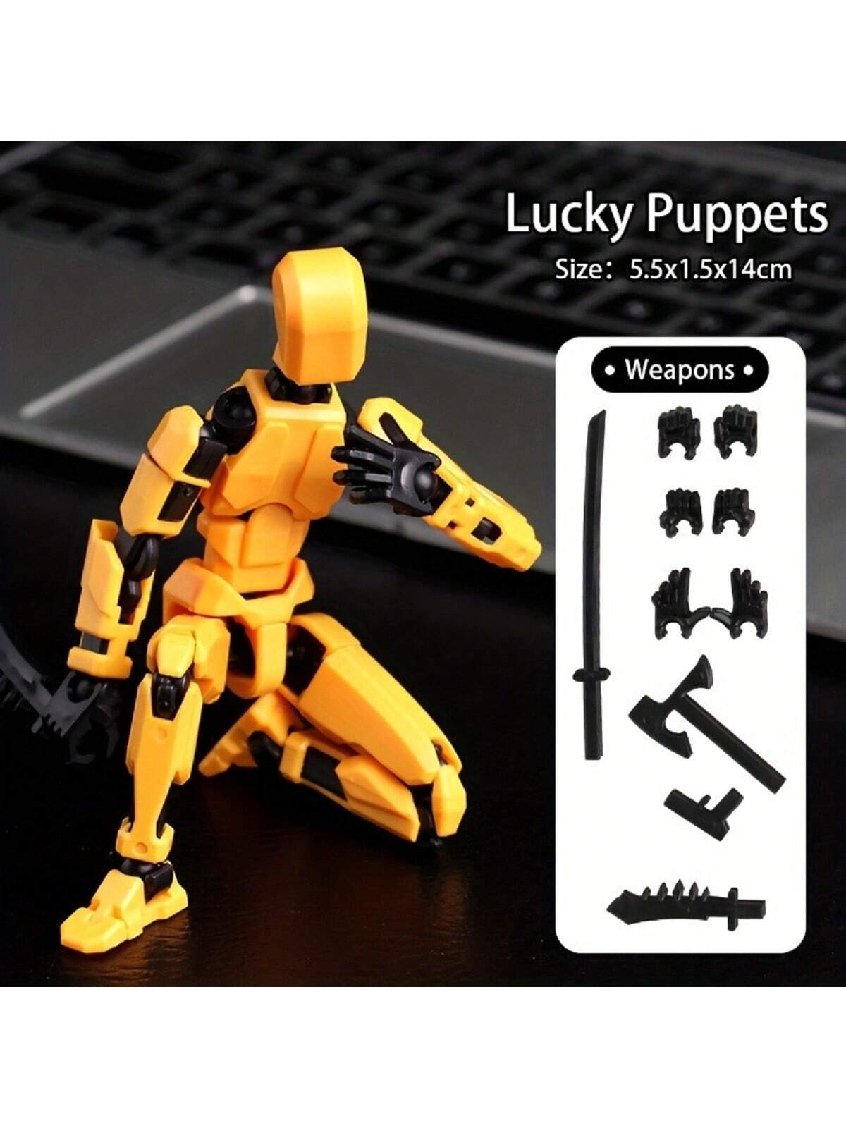 1pc, Titan 13 Action Figure -3D Printed,Multi-Jointed, Movable, Articulated Robot Dummy - High-Quality Plastic Material,Lucky 13 Collectible Figuredeadpool Suit,Brawl Stars Toys,Goku