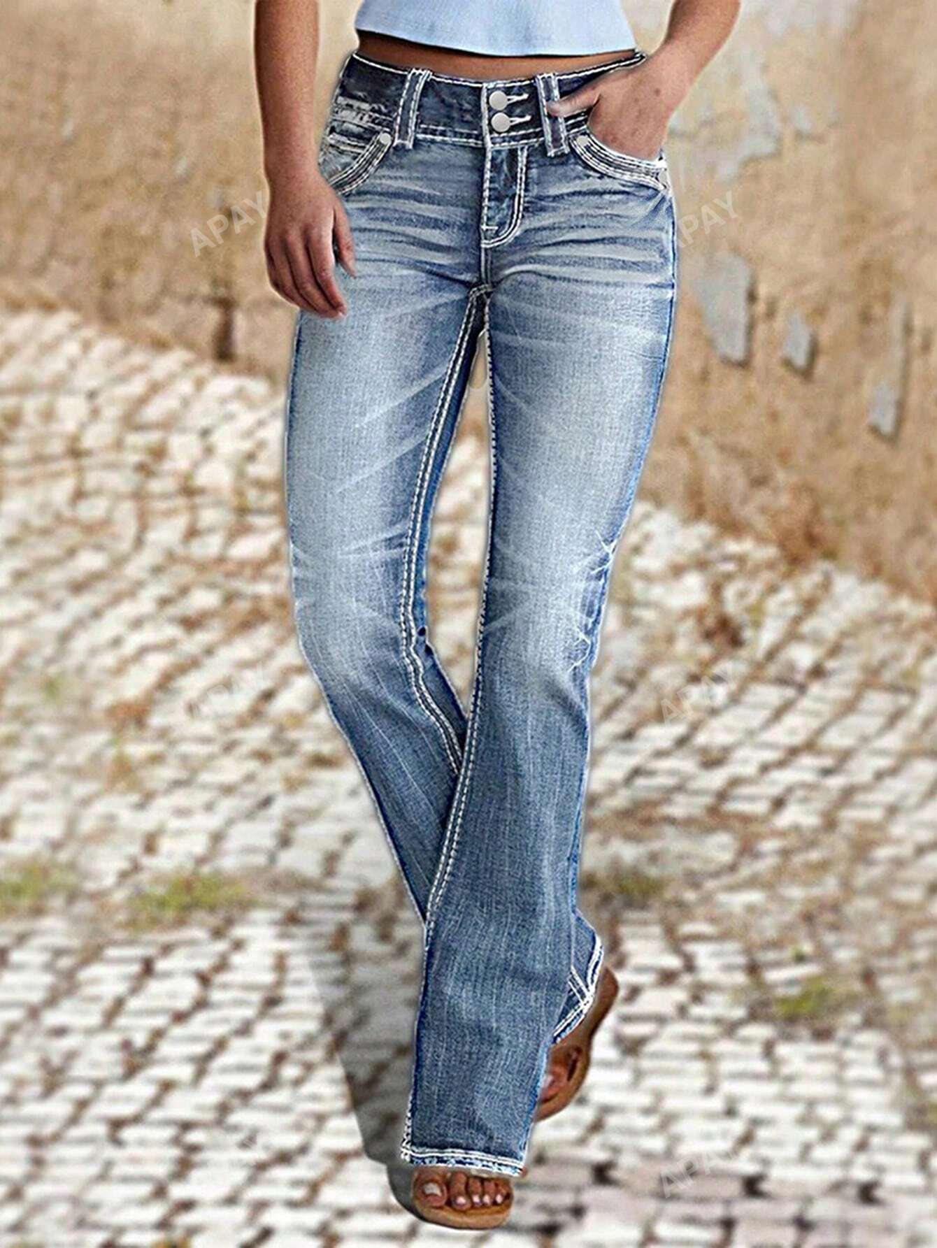 Women's Fashionable Vintage Slim Fit Flared Jeans