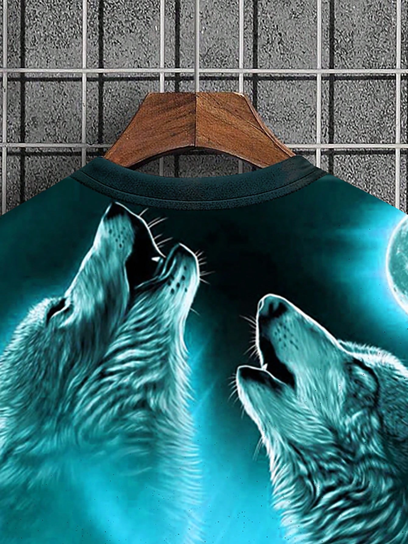 Men's Summer Casual Moonlight Wolf Graphic T-Shirt