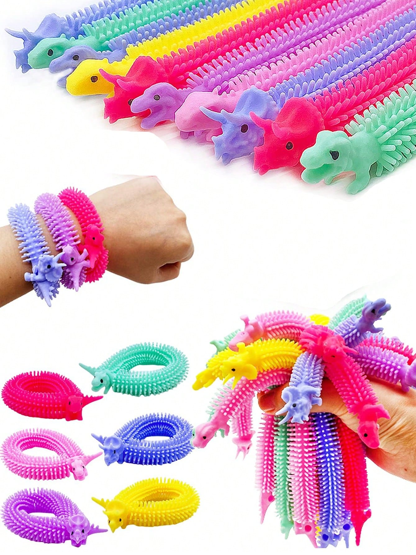 10PCS Stretchy String Toys, Alpaca Fidget Sensory Toy, Squeeze Pull Noodles Party Favors Prizes, Calm Relax,Christmas